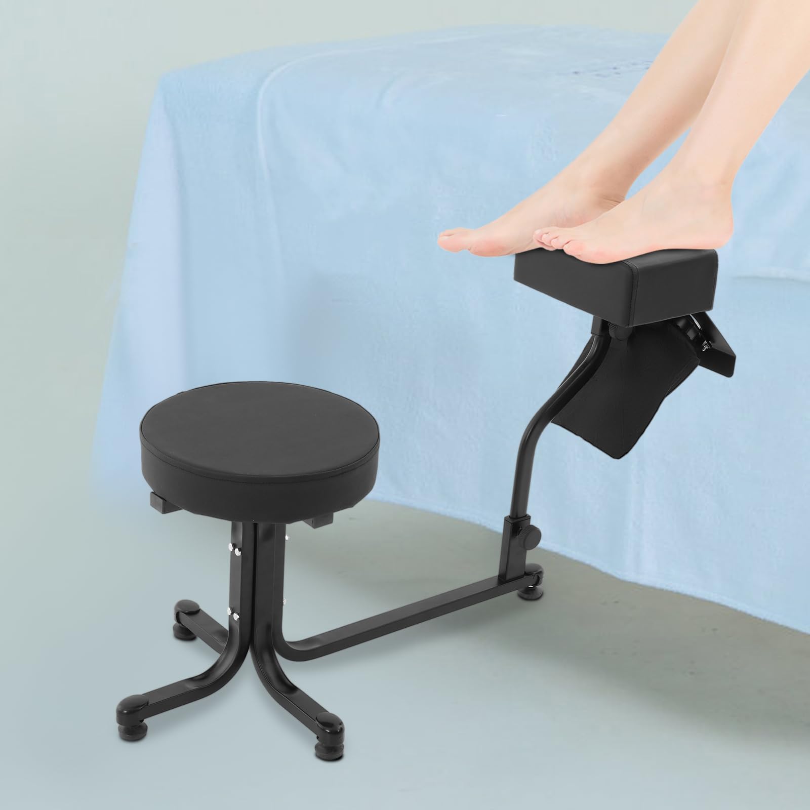 Sgabello per pedicure con aspirazione, 2 in 1 pedicure, 22 W, pedicure cava, poggiapiedi da 1 sgabello e poggiapiedi (nero)