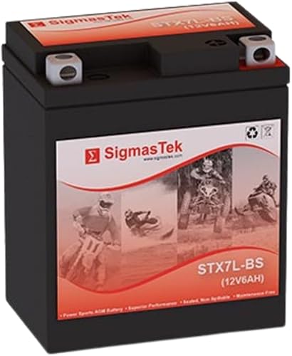 GTX7L-BS - Batería para motocicleta SLA compatible con SigmasTek, STX7L-BS 100CCA