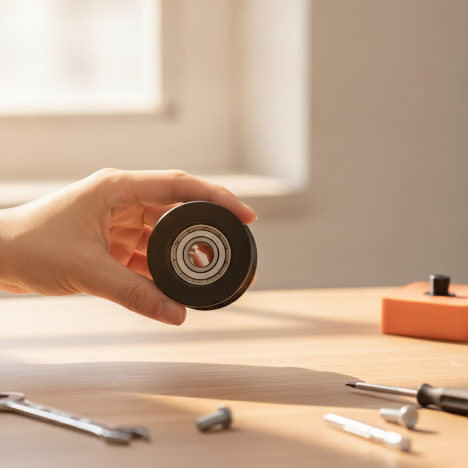 Qianly 4 Stück Schiebetür Laufrolle Riemenscheibe Rollenrad Umlenkrolle mit Metallkugellager Und Rundem Lauf für Konstante Balance Leiser Betrieb für Schiebe