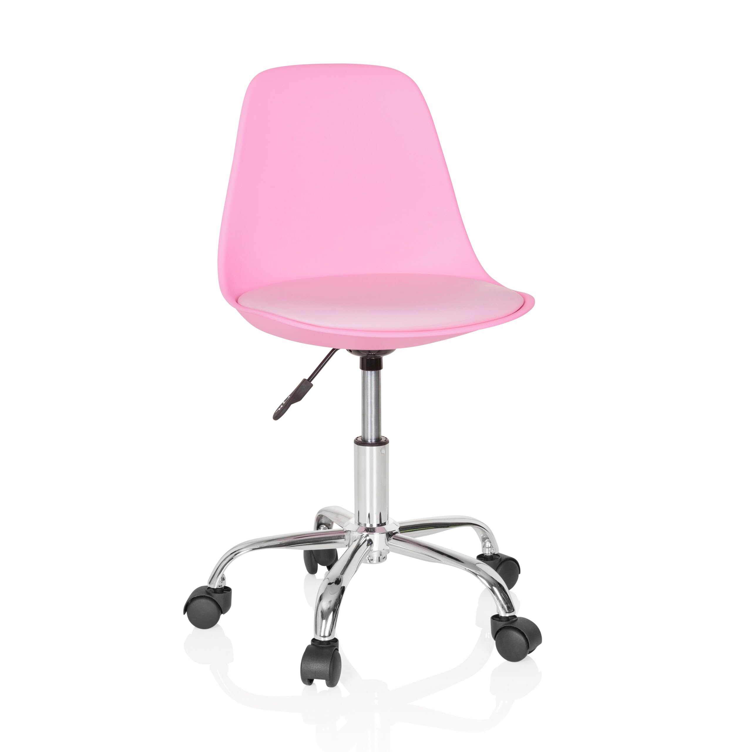 HJH Office 742016 sedia girevole per bambini e ragazzi FANCY II sedia girevole moderna in ecopelle rosa regolabile in altezza