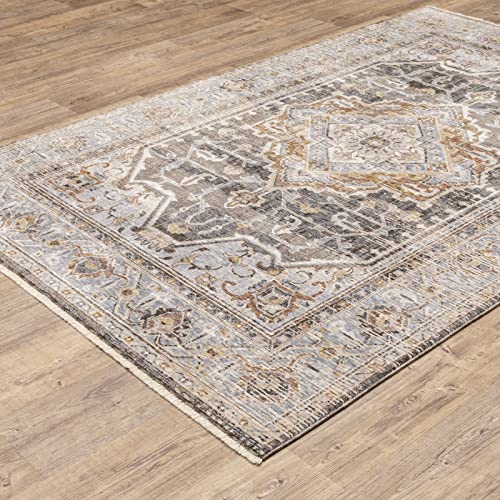 Tapete Oriental Weavers Maharaja 2' x 3' Gris/Azul miniatura 4