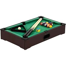 GAMES PLANET Nano Mini Pool Table with Accessories 2 Cues Balls Triangle Chalk 3 Designs Dimensions 51 x 31 x 10 cm