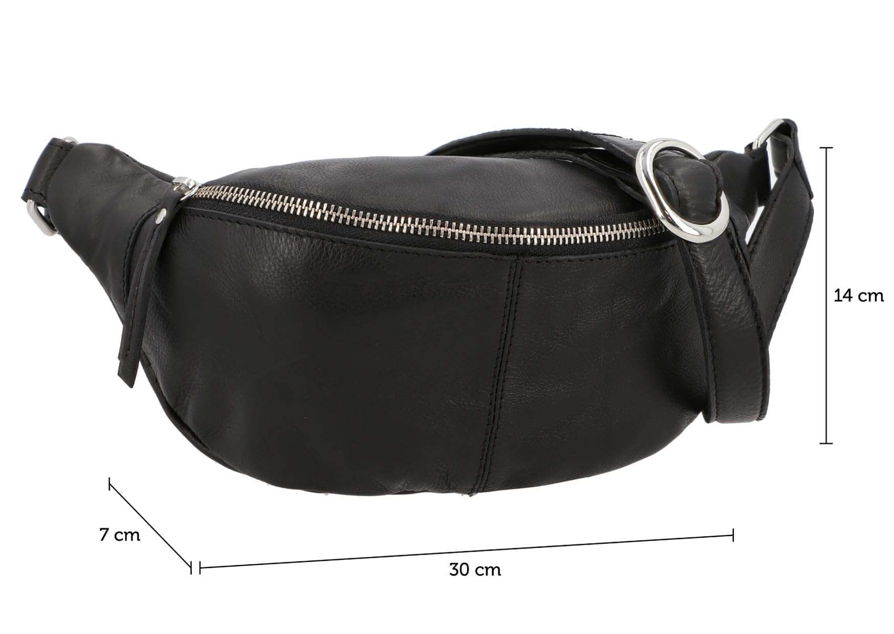 Gusti Cillian - Riñonera de piel para hombre y mujer, Negro , [25x14.5x8.5] cm, Retro