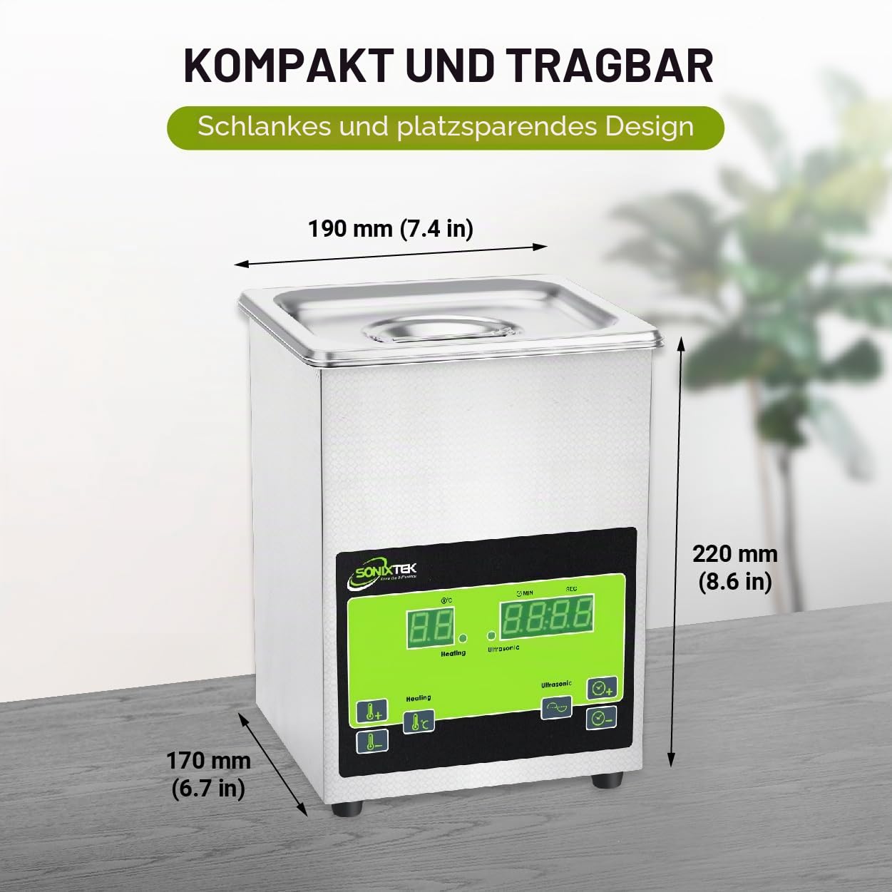 Ultraschallreinigungsgerät 2L Edelstahl Ultraschallreiniger 60W Professionelle Ultraschallreinigung mit 100W Heizleistung für Zahnprothesen Schmuck Brillen Uhren Gläser