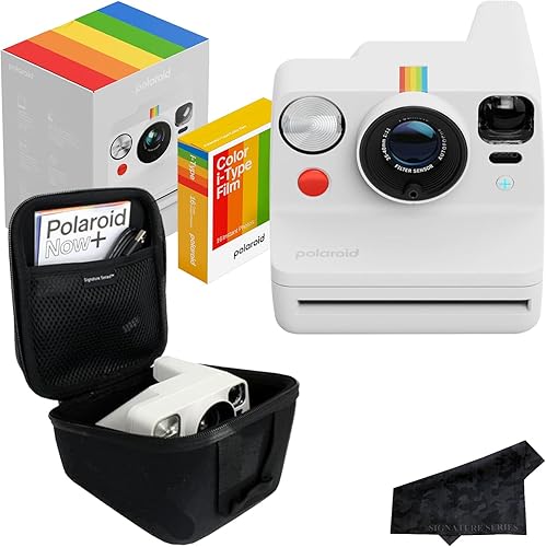 Polaroid Now+ - Cámara instantánea Bluetooth i-Type de 3 generación con 16 fotos de película a color, color blanco, control por aplicación con