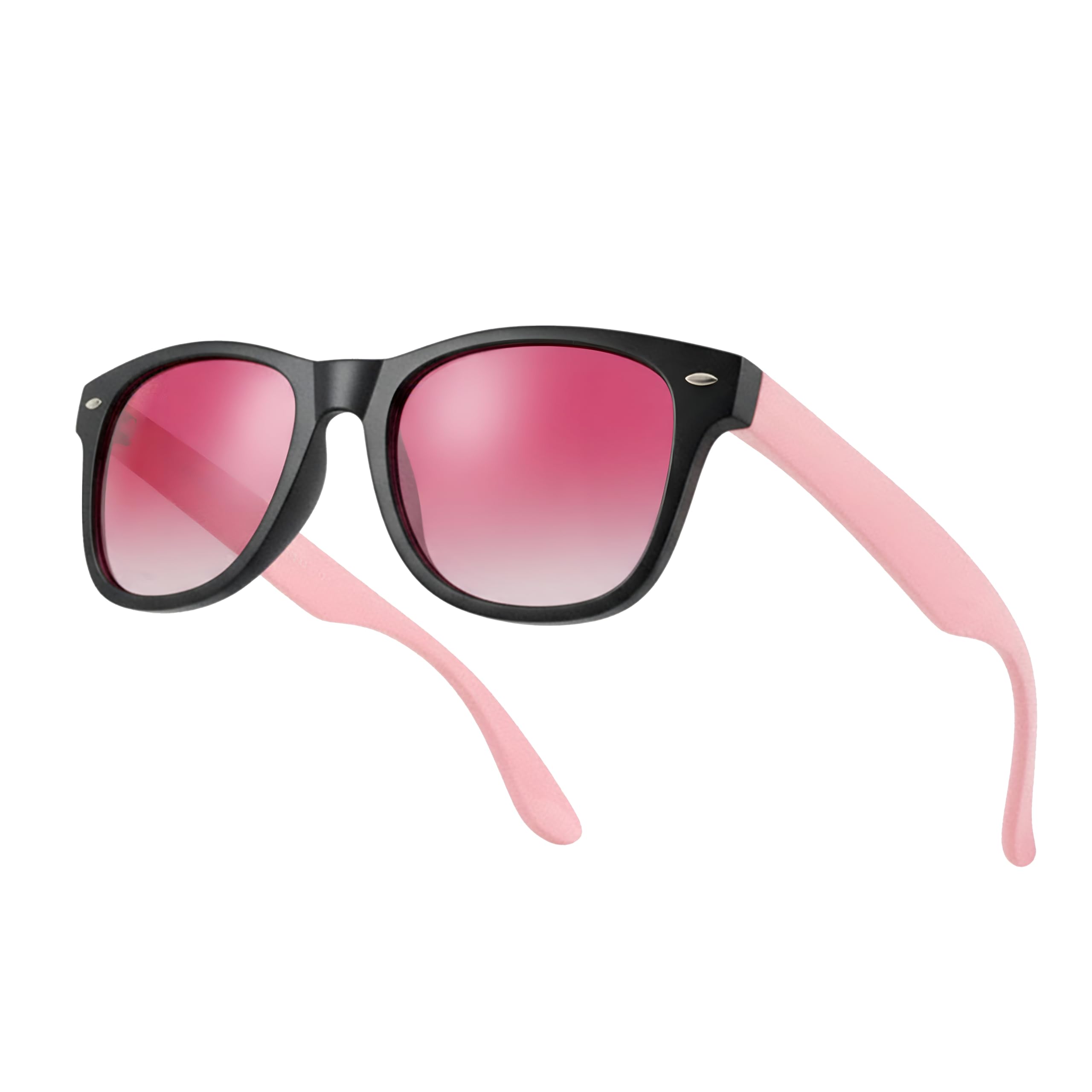Komonee Unisex Pink Black Drifter Sunglasses Uv400 Protection Black And Pink Classic Style Retro Sun Shades Eye Glasses For Men Women Travel & Fashion – Lightweight Frame Fashion Eyewear