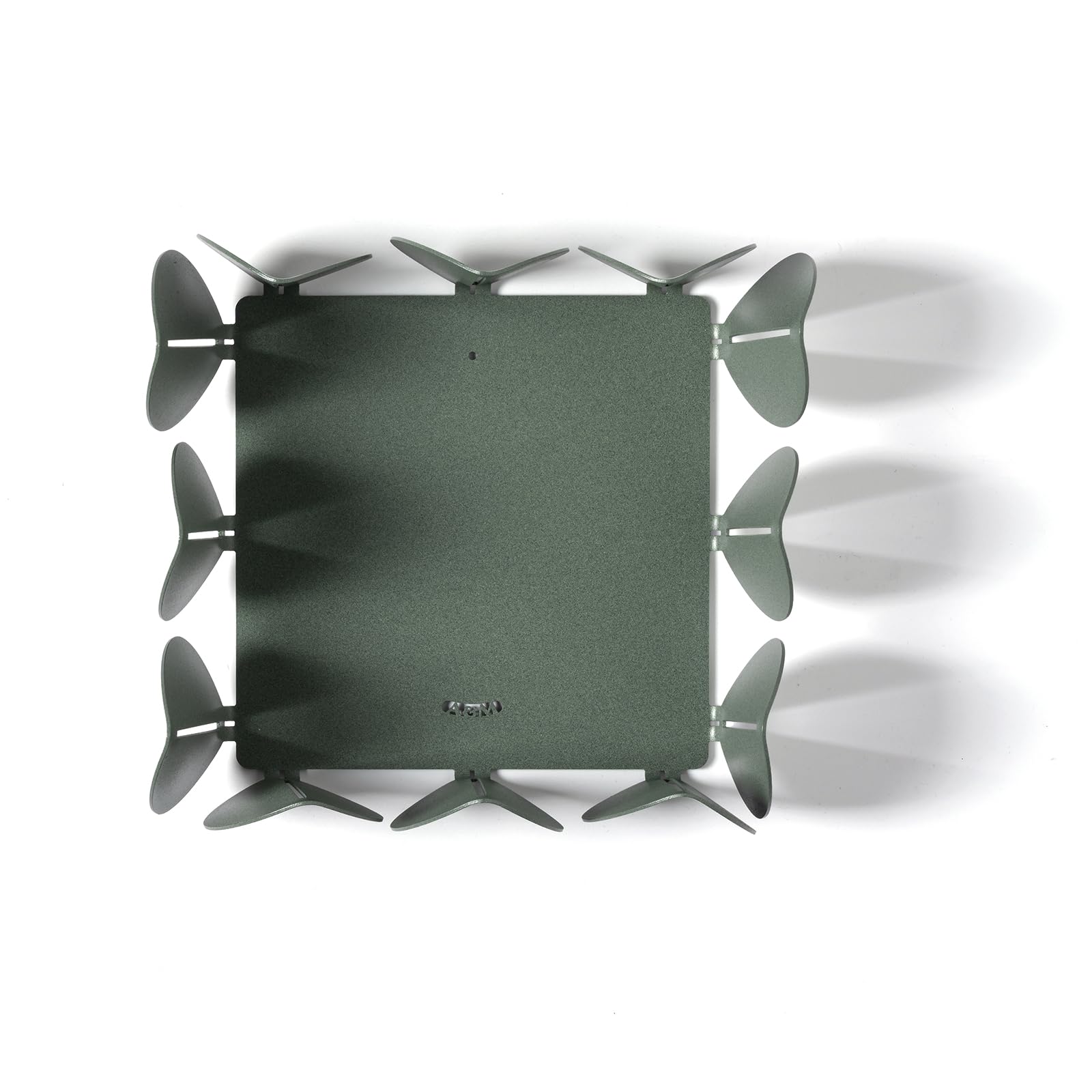 Arti & Mestieri Ficus - Porta tovaglioli classico di Design 100% Made in Italy - in Ferro, 21x21x9h cm (Verde salvia)