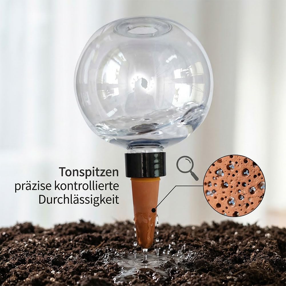 Generisch Bewässerungskugeln für Zimmerpflanzen, 500ml/350ml Bewässerungskugeln Ton für Balkonpflanzen Zimmerpflanzen Outdoor, Tonspitzen Pflanzen Selbstbewässerung (Blau-10, 350ML)