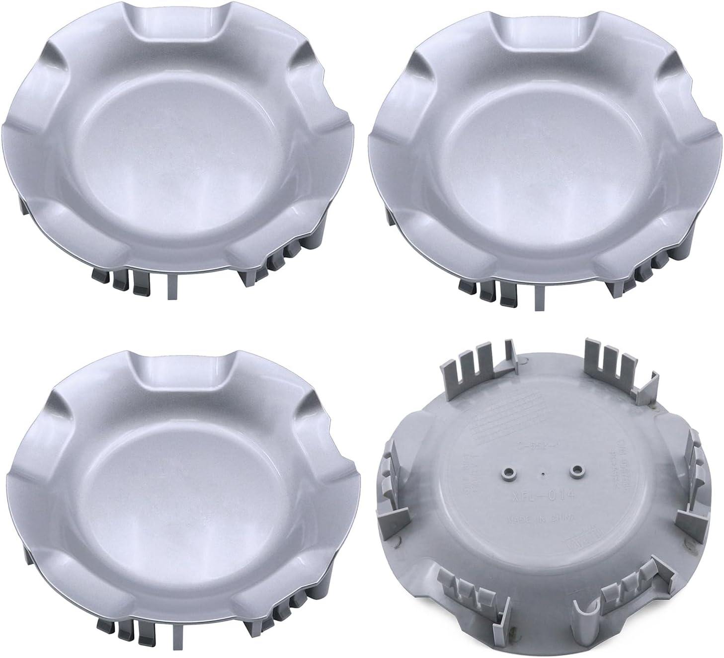 4PCS 7.125" Matte Silver Car Truck Blank Wheel Hub Center Caps Fit for 2007-2013 Silverado Tahoe Avalanche Truck SUV Hubcap Cover, Replacement 9597686 9595152