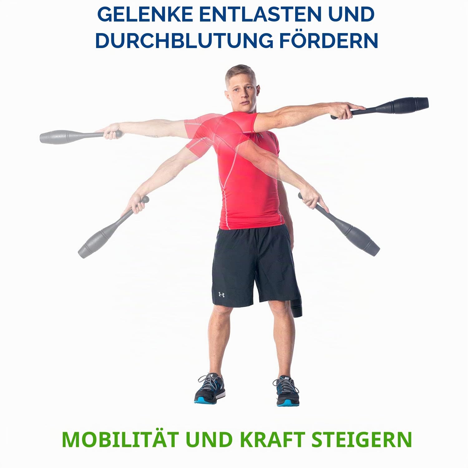 Keulen mit 0,5 kg, 0,9 kg und 1,4 kg pro Paar von Ultimate Body Press