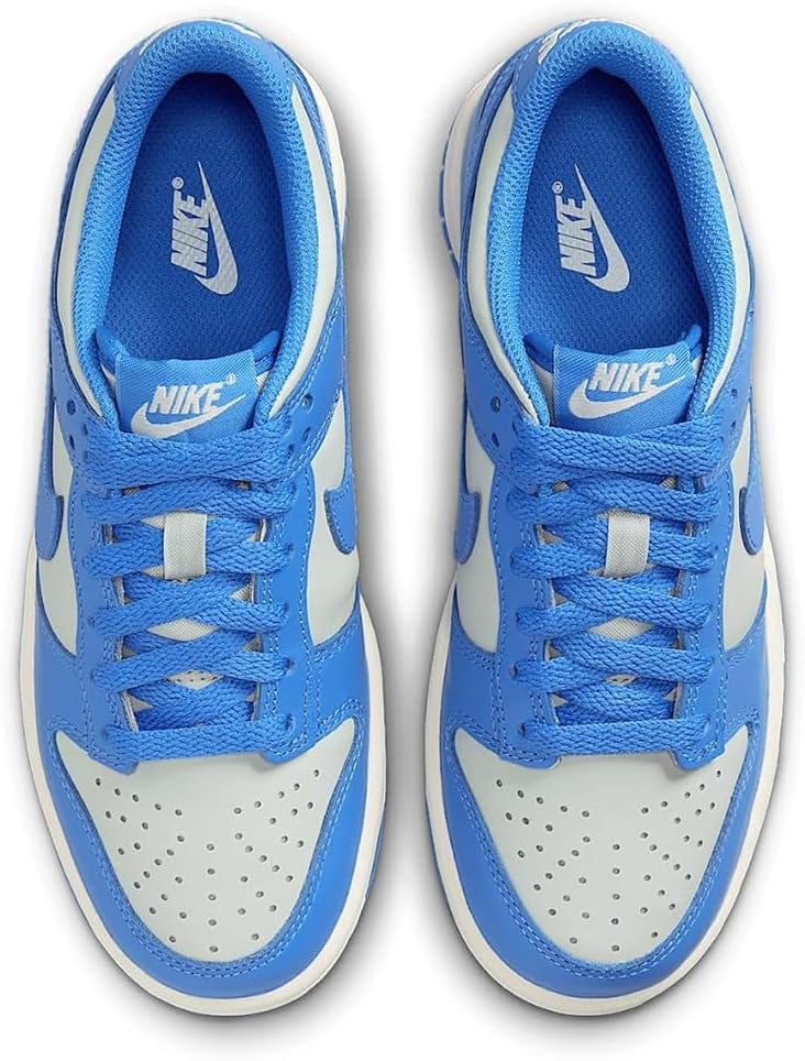 Nike Dunk Low Big Kids' Shoes (FB9109-004, Light Silver/Sail/Light Photo Blue) Size 6