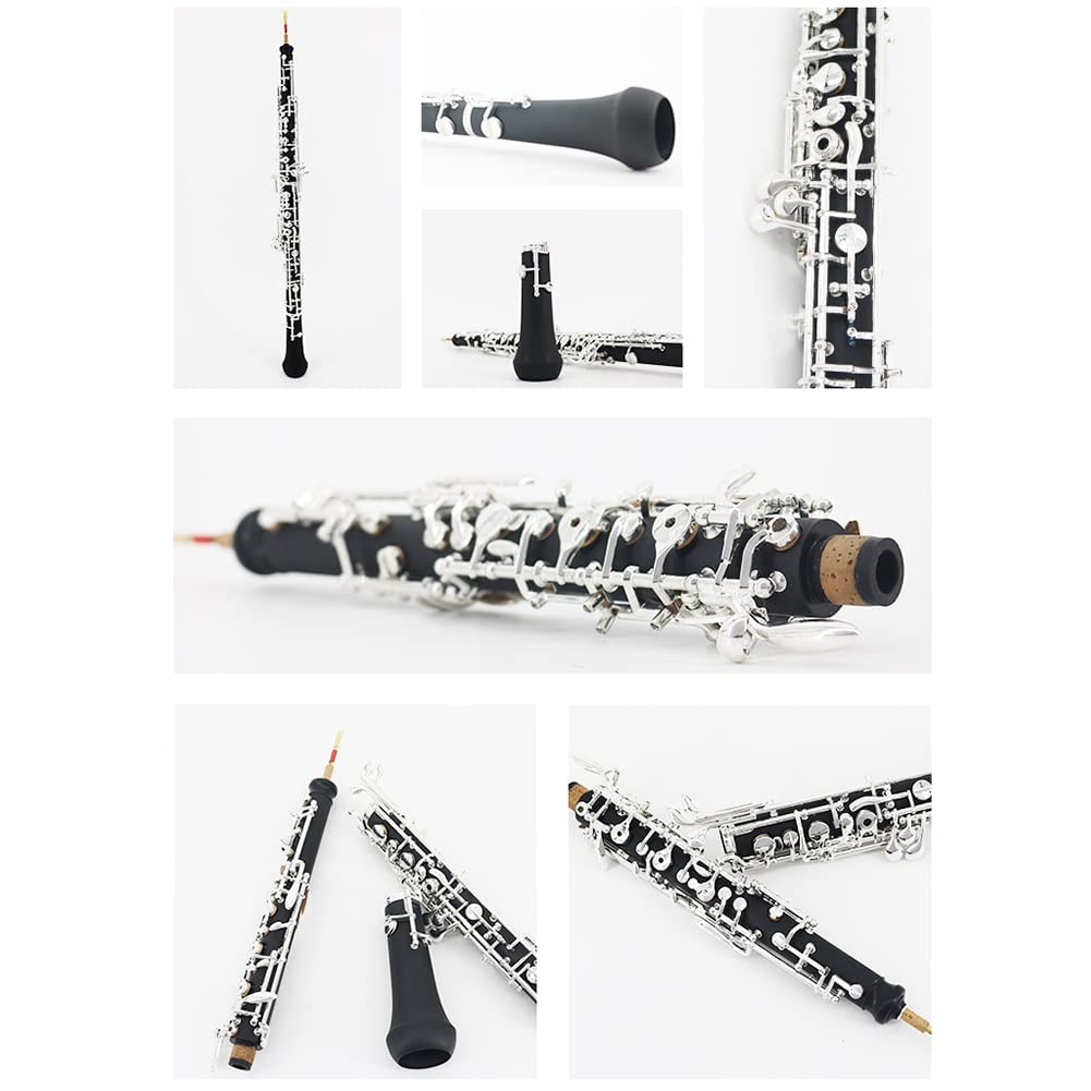 Profesional Oboe C Clave Baquelita Semiautomático/Totalmente automático Oboe Botón Plateado Adulto Grado Profesional Examen Instrumento de Viento de Madera (Size : Fully Automatic)