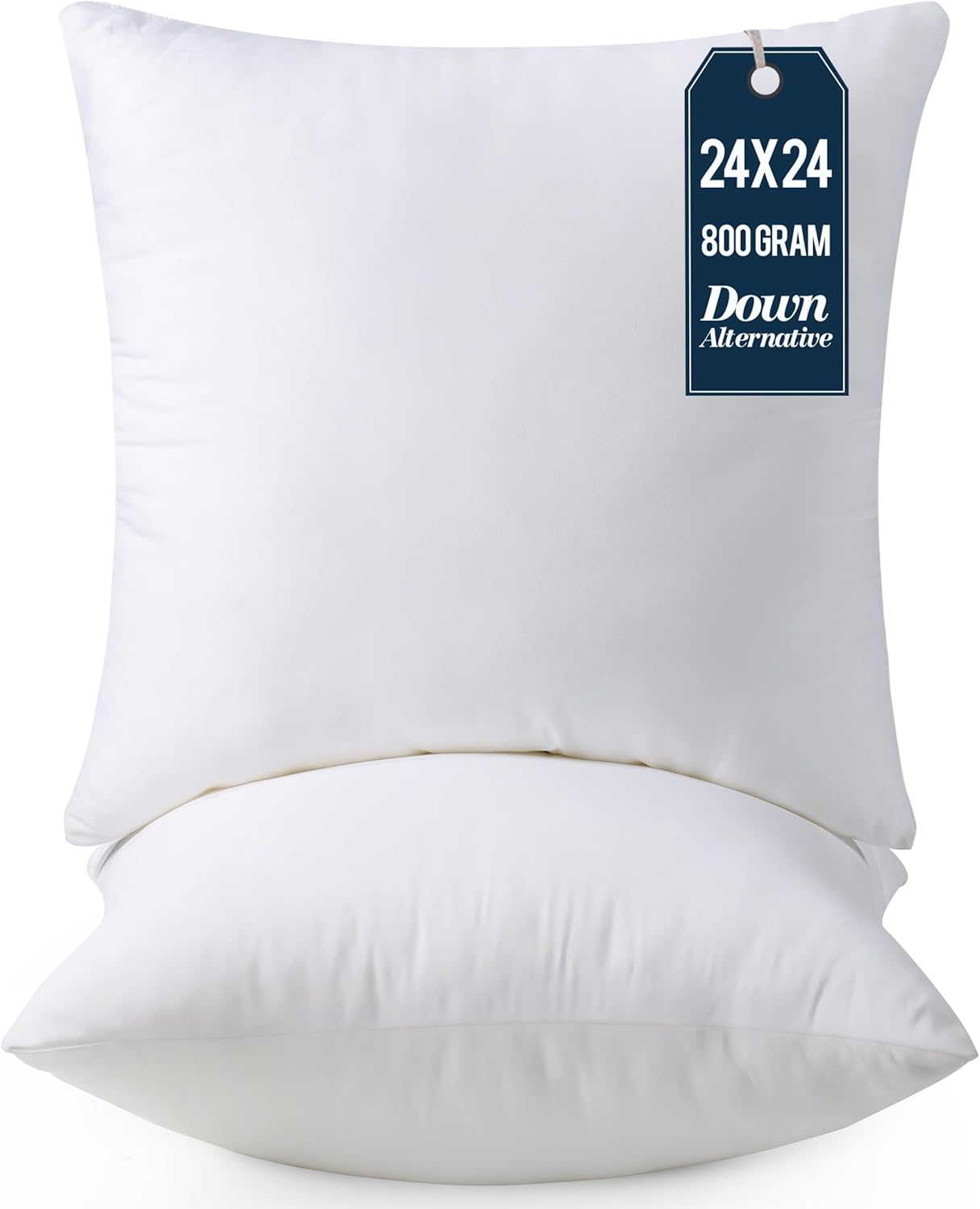 Utopia Bedding Throw Pillows Insert (Pack of 2, White) - 24 x 24 Inches Bed and Couch Pillows - Indoor Decorative Pillow