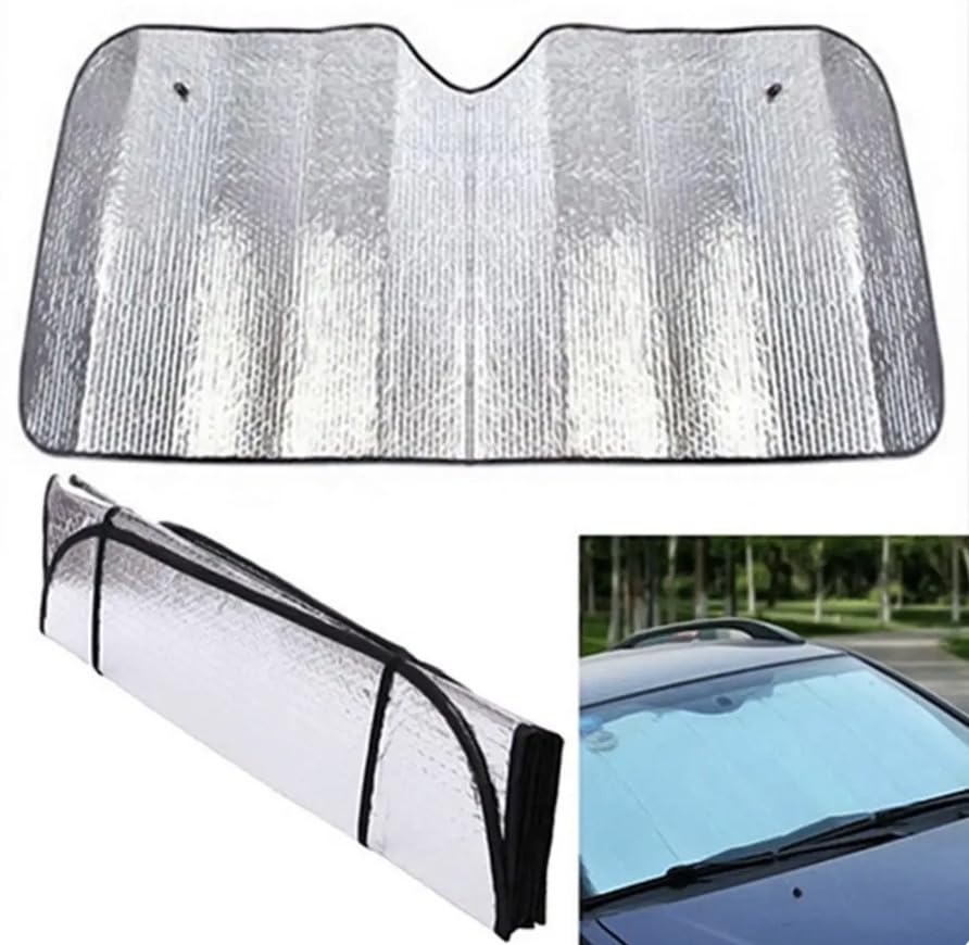 Visera Plegable para Parabrisas de Coche, Parasol con protección UV para Ventana Delantera y Trasera, 1 Piezas. (130x60cm)