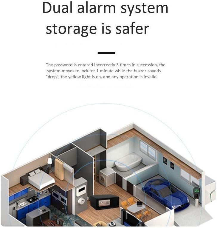 Password Safes，Digital Electronic Safe Security Box, Steel Deposit Safe for Home Office, Cabinet Safe with Keypad for Jewellery Money Valuables