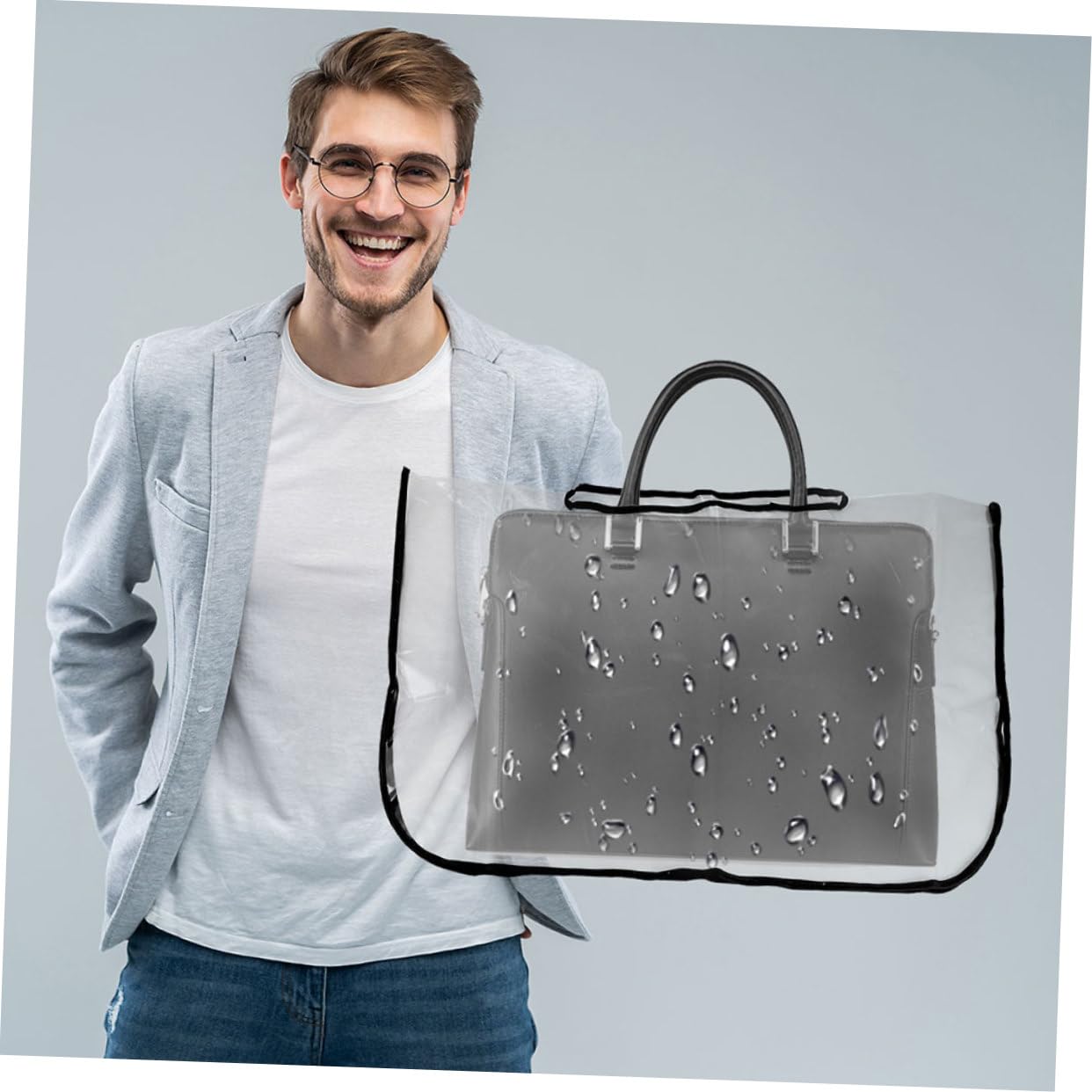 BESTOYARD Transparente Regenhülle Handtaschen Regenschutz Eva Material Verstärkte Kanten Faltbar Leicht Reise Rucksack Schutzhülle