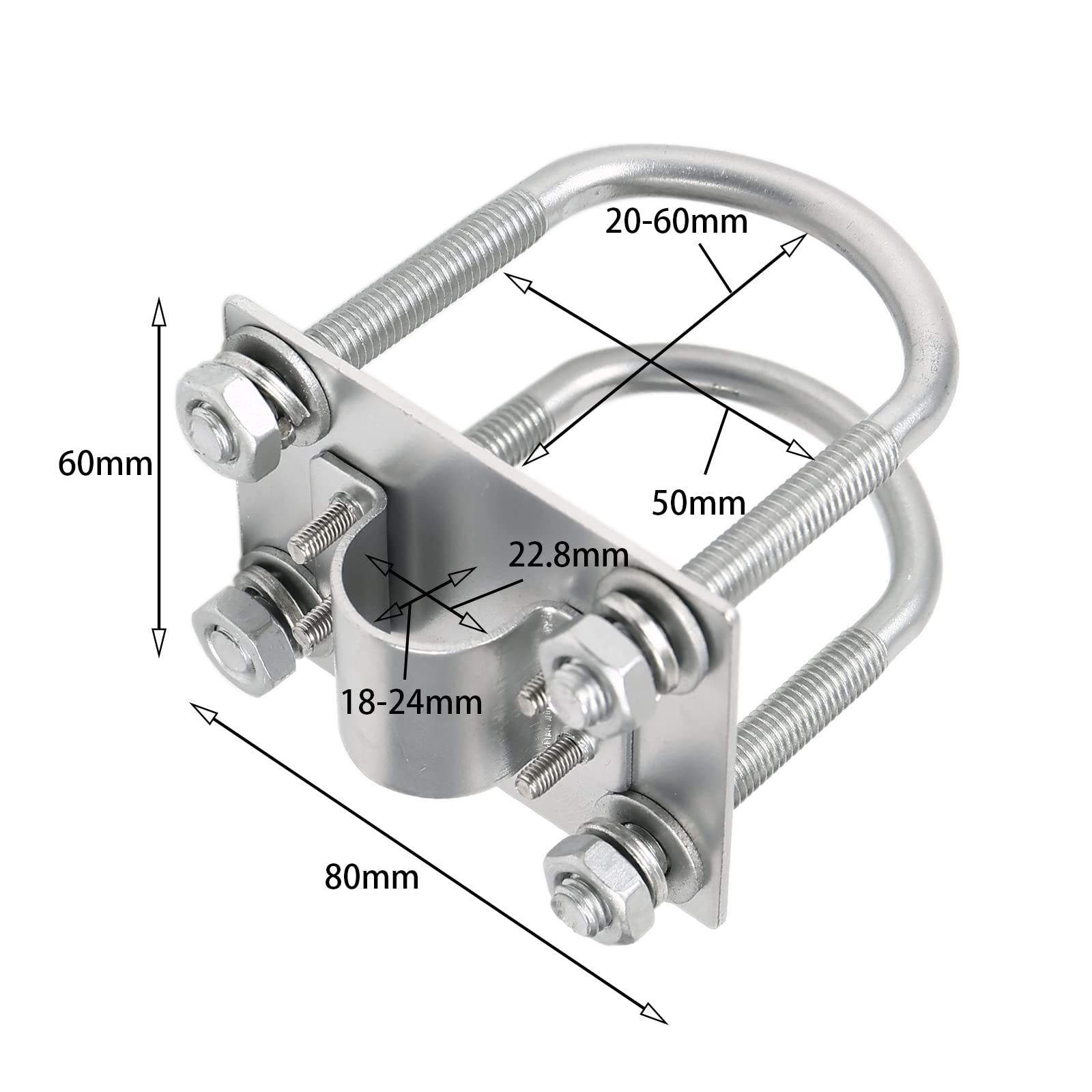 Maszt antenowy, uchwyt zaciskowy z bolcami U, zestaw mocujący, M8, płyta zaciskowa, montaż rurowy, sprzęt do anteny Lora, Helium Miner, antena WiFi, antena 4G LTE, antena TV