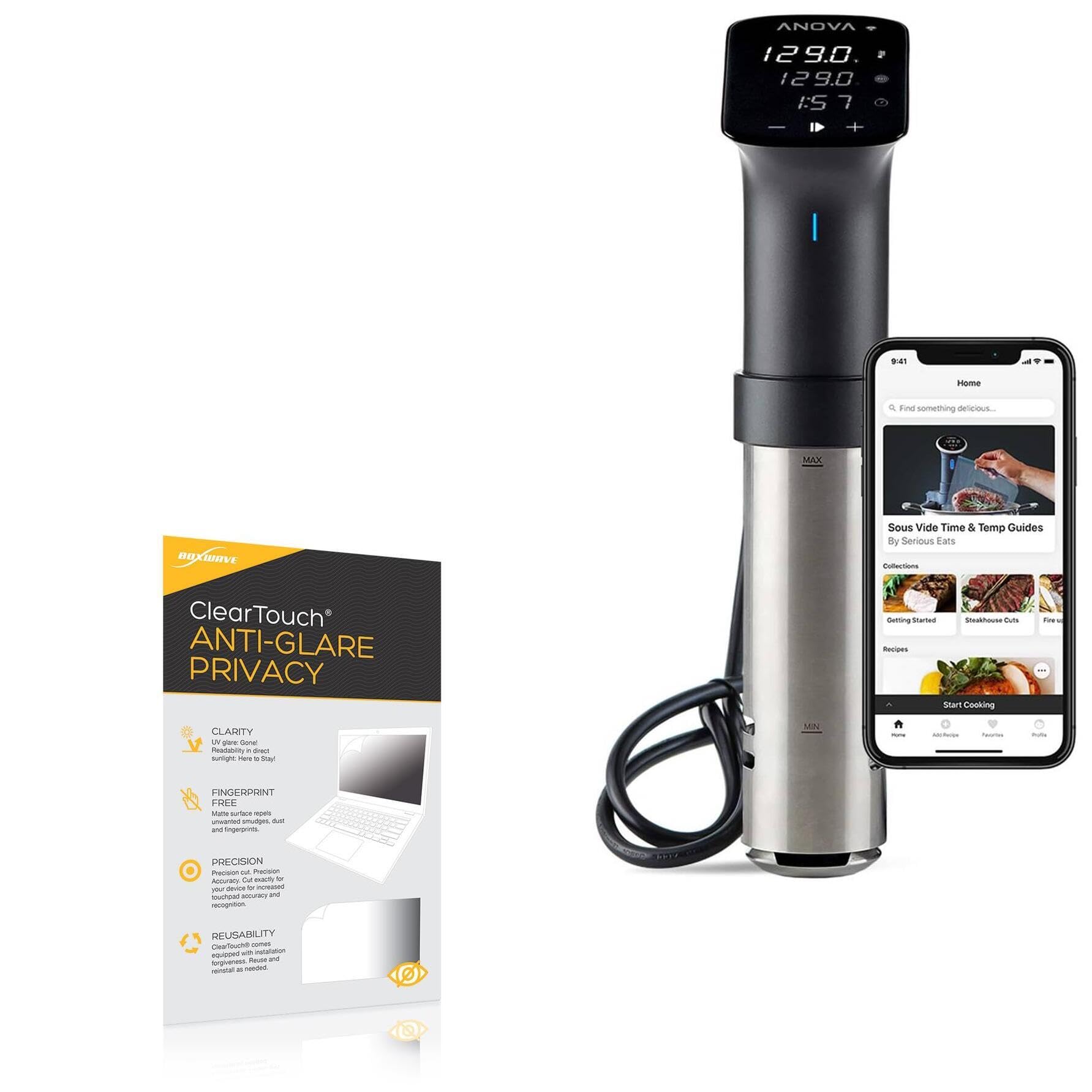 BoxWave Screen Protector Compatible with Anova Culinary Sous Vide Precision Cooker Pro - ClearTouch Anti-Glare Privacy (2-Pack), Privacy Screen Protector Flexible Film Anti-Glare