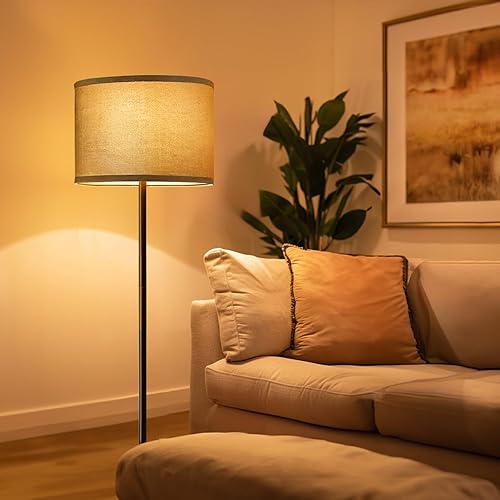 Miniatura 7 de Oneach Lámpara de pie industrial de granja de 61 pulgadas para sala de estar, lámpara de pie rústica para sala de estar, dormitorio, lámparas altas