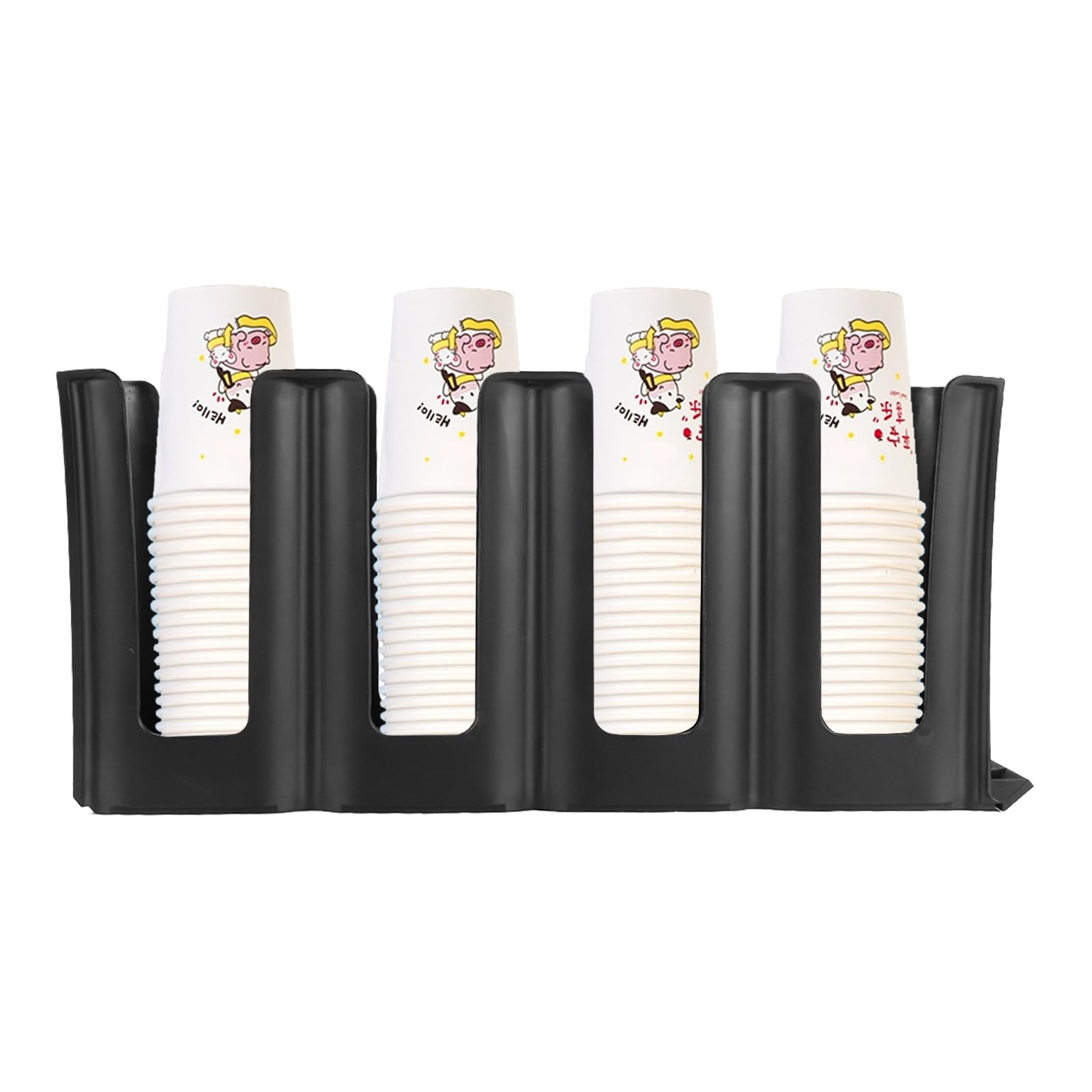 4 Fächer Kaffeebecherhalter, Wiederverwendbar Acryl Kaffee Spender Organizer, Milch Tee Shop Aufbewahrung Zubehör für Zuhause, Küche, Büro, Bar, Arbeitsplatte, Pausenraum(Gerade)