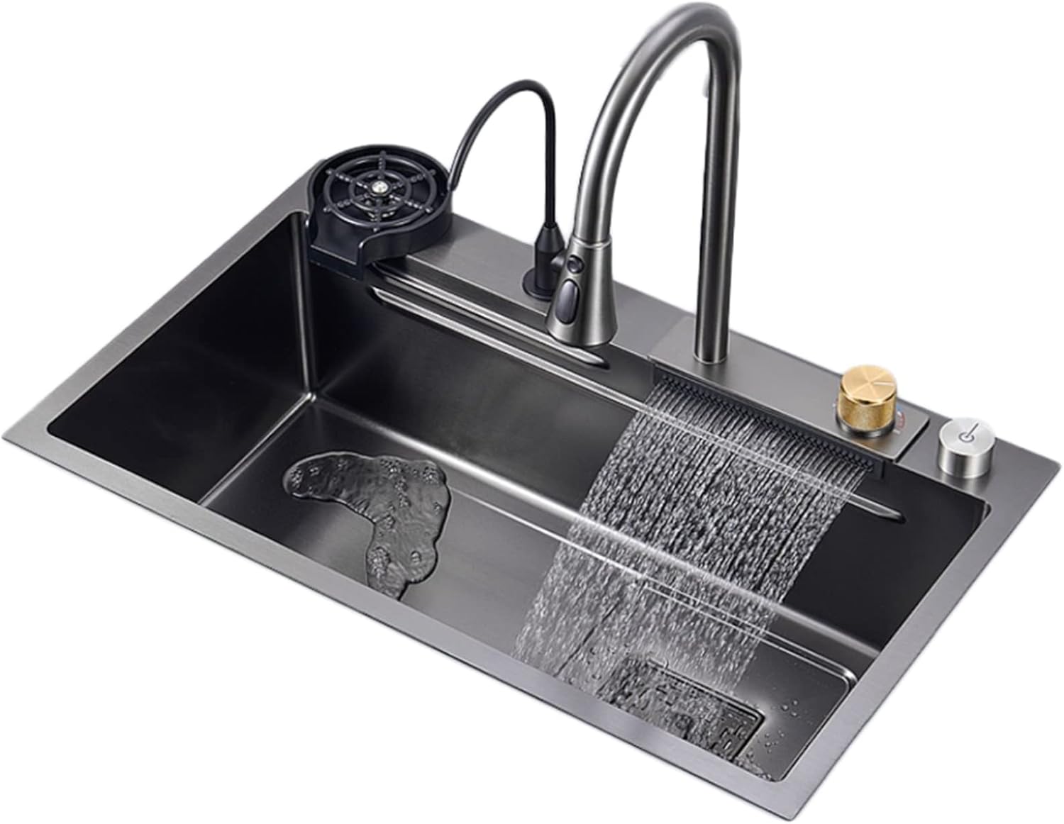 Waterfall Sink 304 Stainless Steel Large Single Sink Household Kitchen
