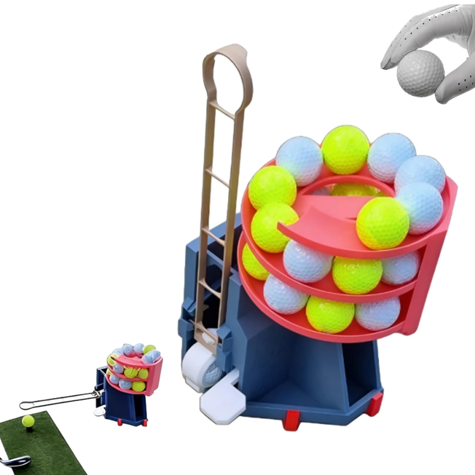 Golf Ball Launcher, Auto Golf Ball Dispenser With Foot Pedal, Tee Up Machine, Easy Reload Design, Easy To Set Up, For Home Putting Entertainment Club Recreation Backyard Driving