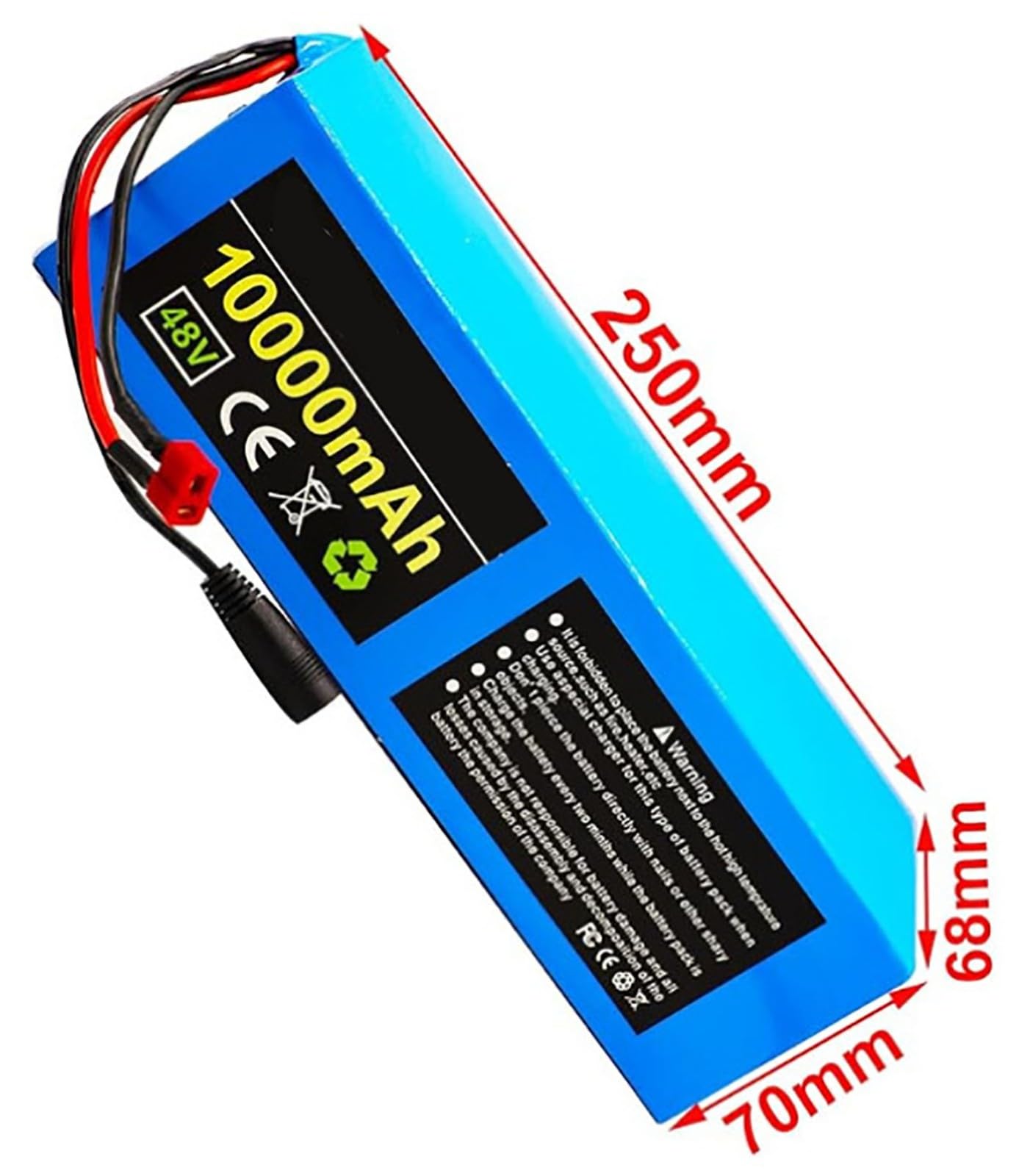 Batteria Ebike 48V 10Ah Batteria Per Bicicletta Elettrica 48V 13S3P Batteria Impermeabile PVC Con Caricabatteria 48V 10Ah,XT60+DC