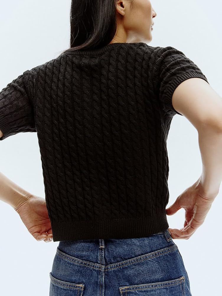 ジャケット WOOALONG Spin button crop knit cardigan BLACK WOOALONG Spin button crop knit cardigan BLACK (WOOALONG