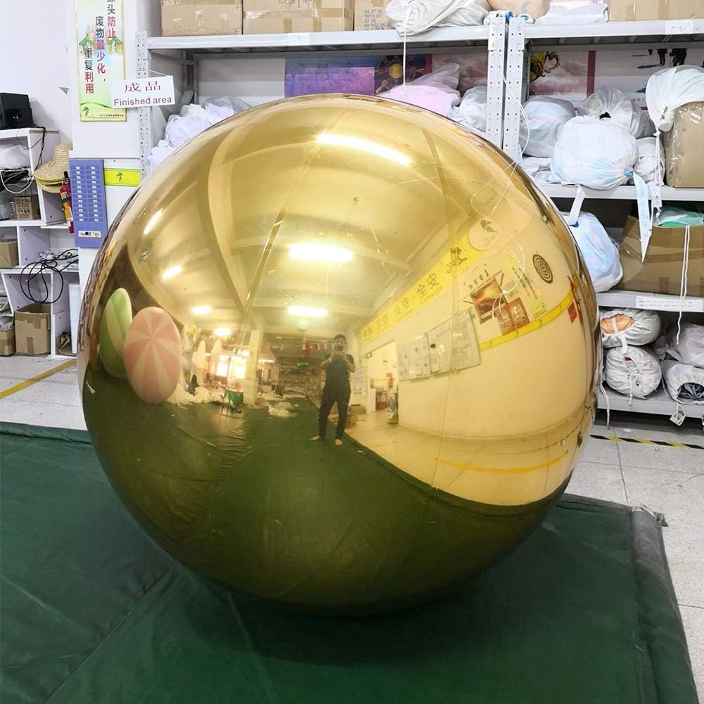 SAYOK Inflatable Mirror Ball Inflatable Mirror Spheres for Party/Show/Commercial/Advertising/Shopping Mall Decoration(Green, 6.56ft, 1PC)