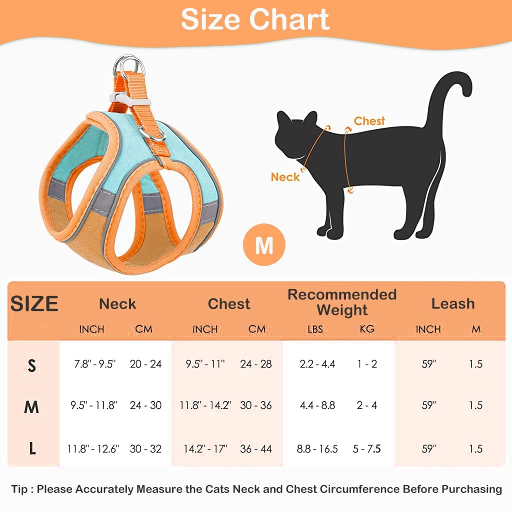LARYNX Cat Harness with 1.5m Leash, Leash with Harness for Small Cat and Dog (M) 3