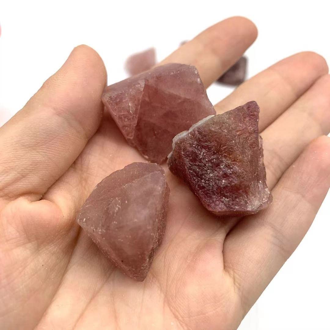 Home Kolekcje Hurtownia Naturalny Surowy Kamień Kamienny Czerwony Truskawkowy Kwarc Kryształ Materiał Kamień 300 g
