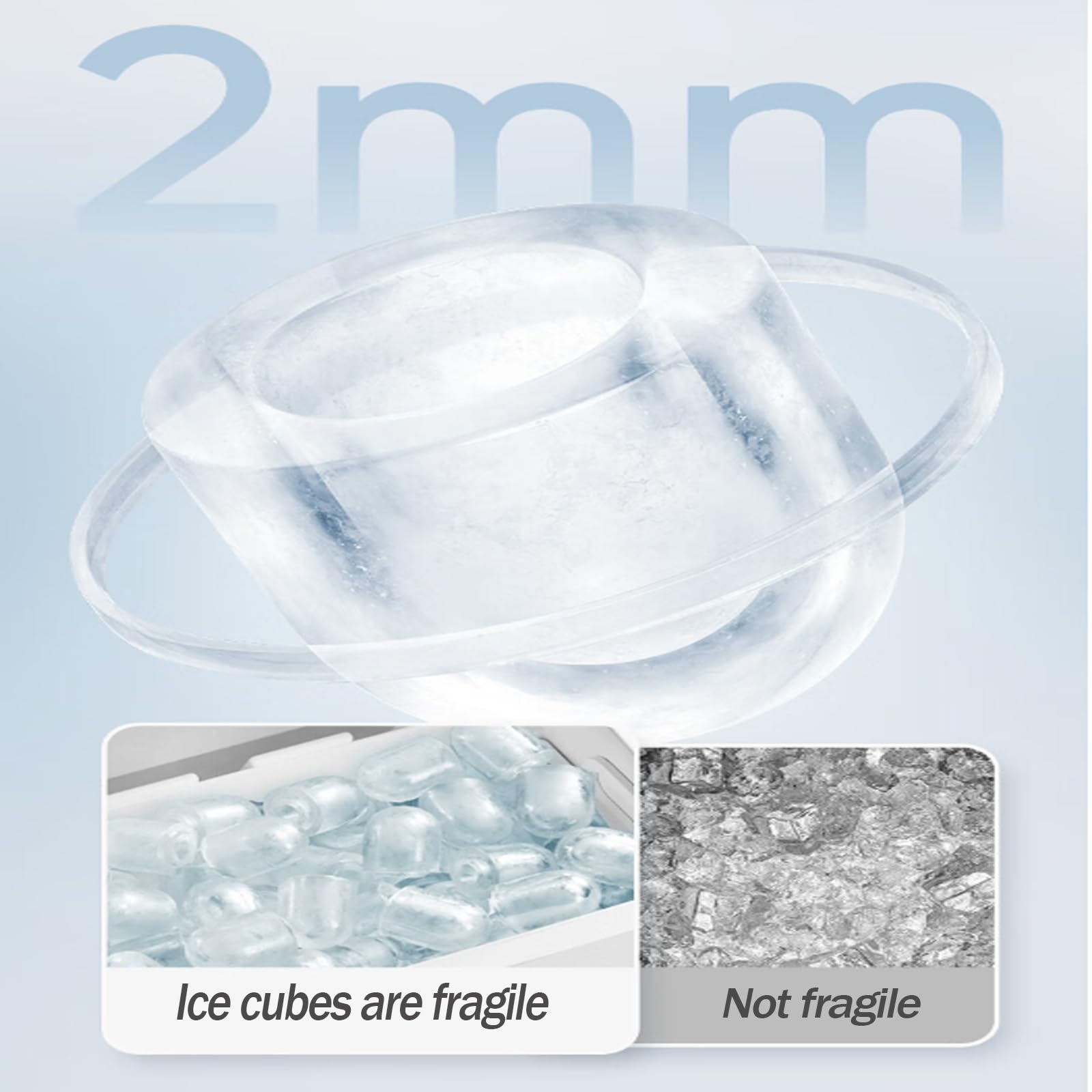 Genérico Máquina de Hielo, 9 Cubitos listos en 6 Minutos, fabricación de Hielo remota con Limpieza automática, máquina de Hielo de encimera para el hogar