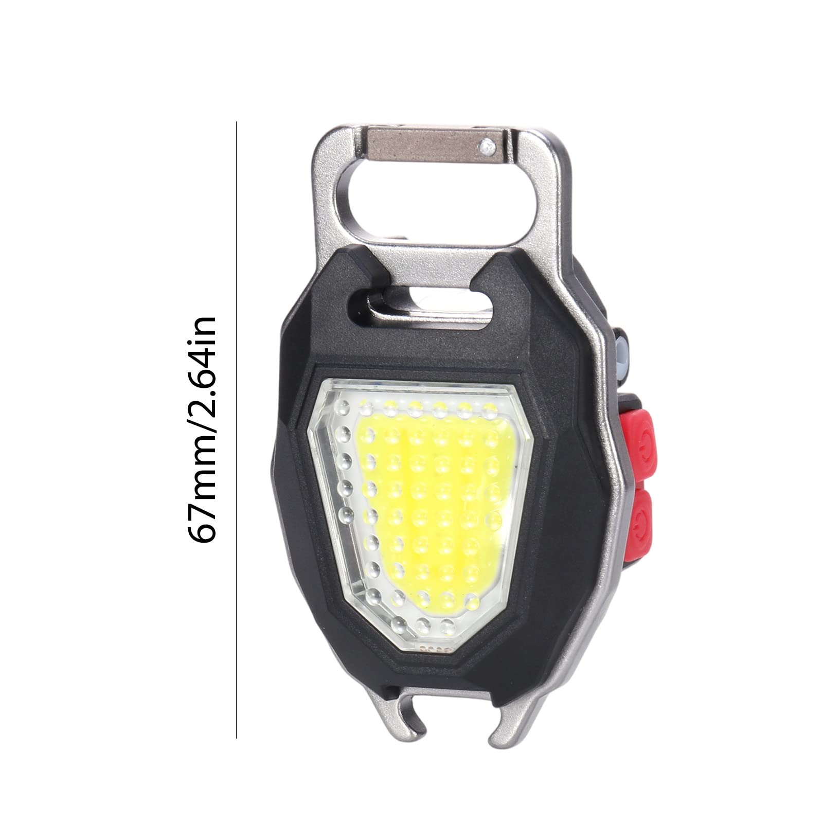 Ładowana latarka, latarka USB, 500 lumenów COB, ładowalny brelok do kluczy Mini latarka 7 trybów świecenia Przenośna latarka kieszonkowa z otwieraczem do butelek do wędkowania na kempingu