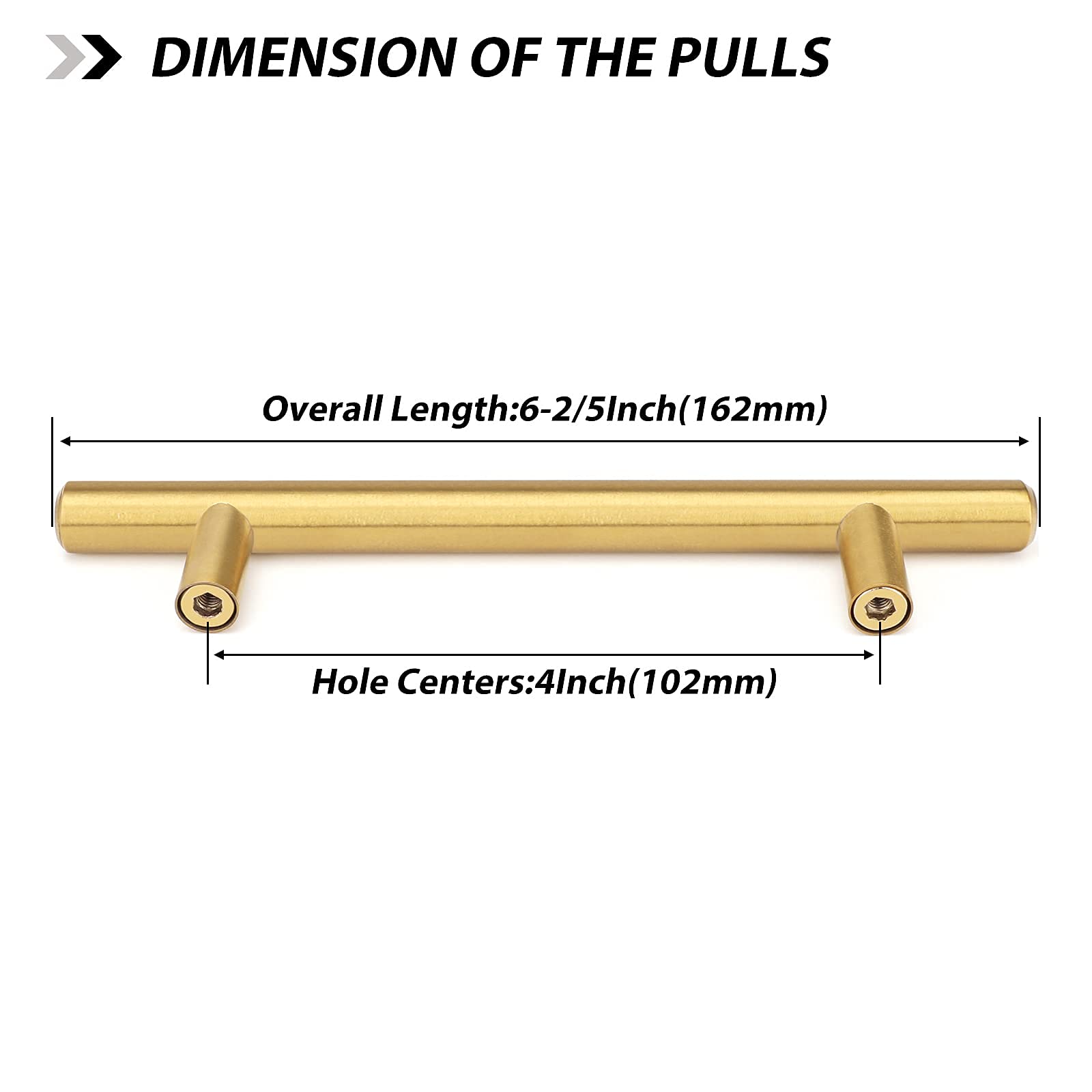 Buy 10 Pack goldenwarm Brushed Brass Pulls Drawer Handles Gold