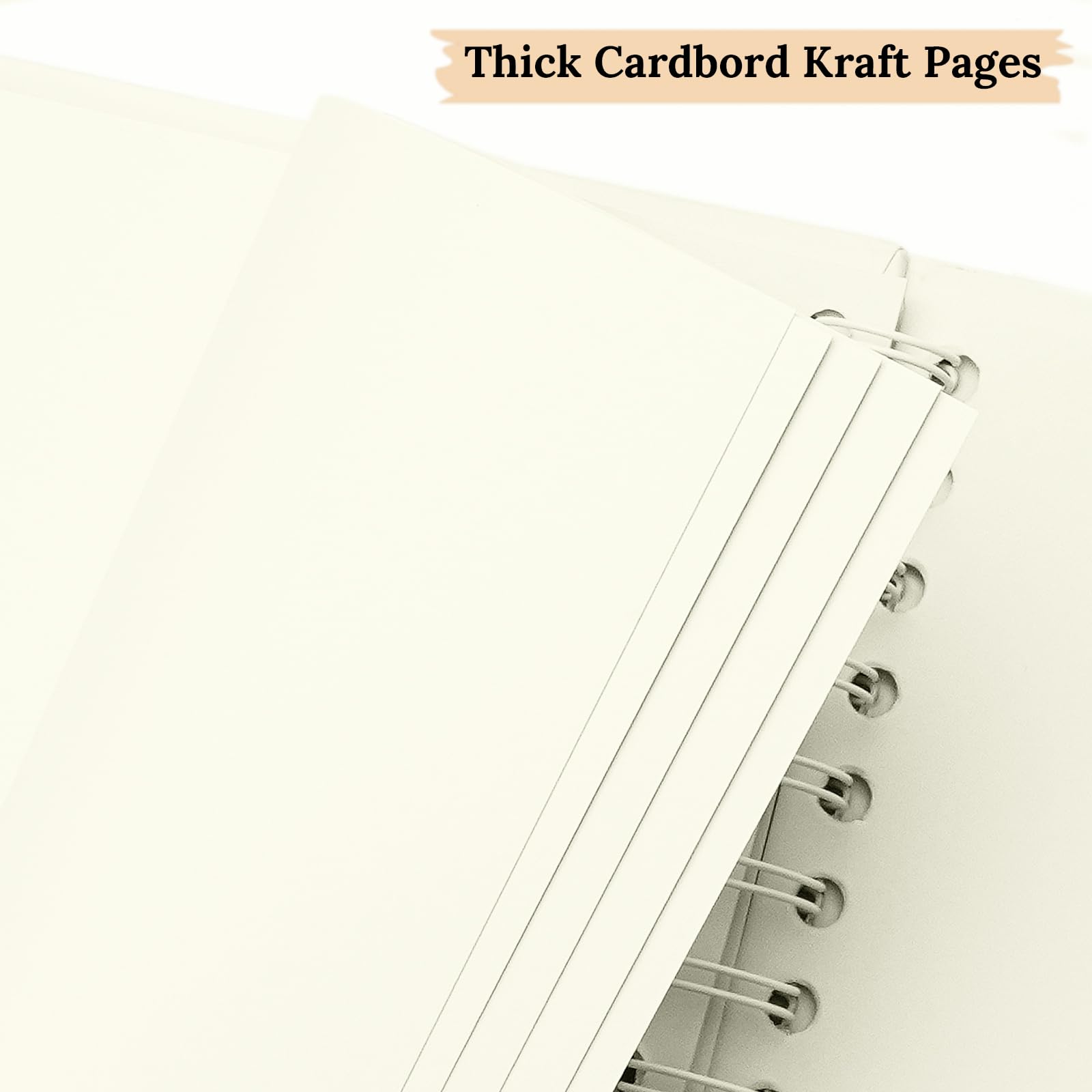 Scrapbook 30,5 x 30,5 cm DIY Scrapbook Album Hardcover Kraftpapier 100 Seiten/50 Blatt, perfekt für 10 x 15 cm / 5 x 7 Fotos, anpassbares Erinnerungsbuch für Familie, Hochzeit & Gästebuch, Creme