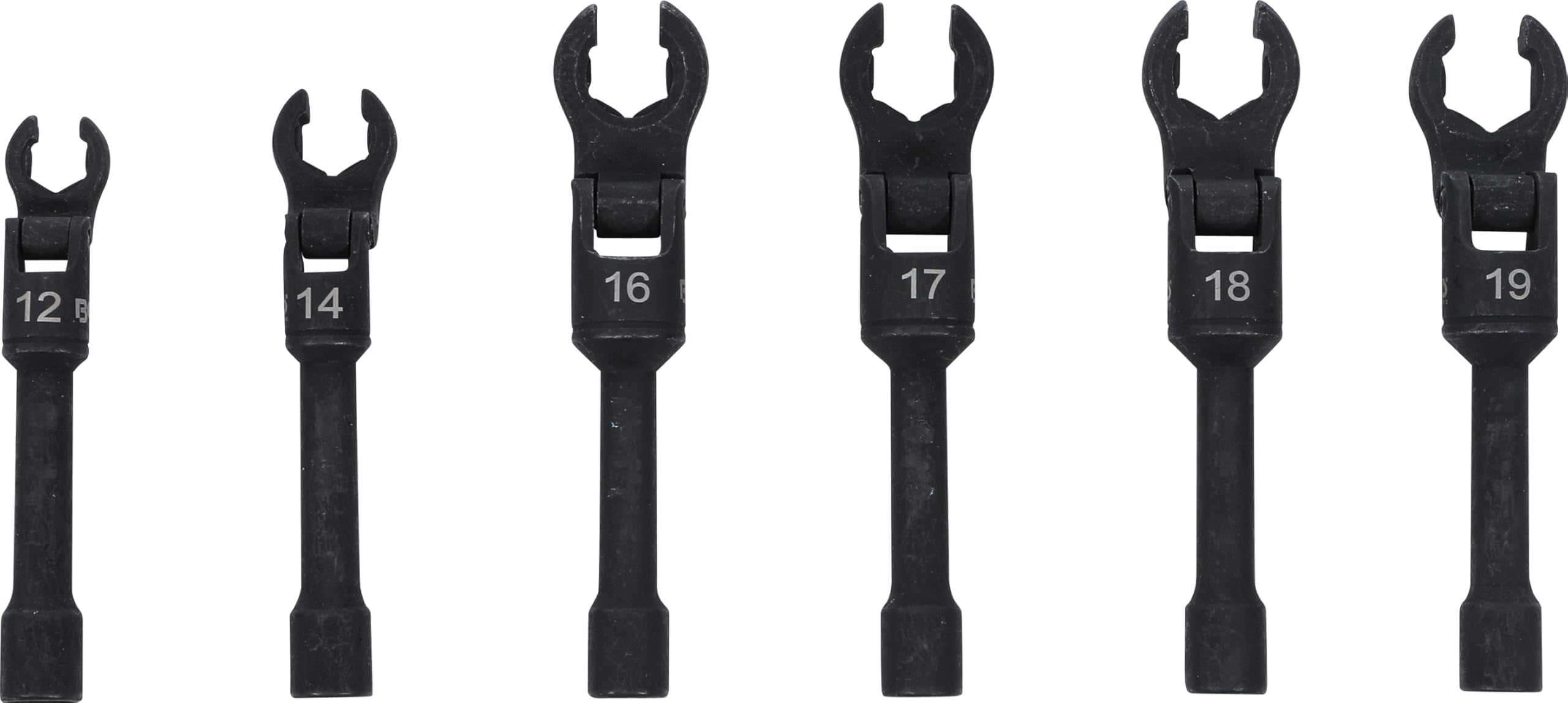 BGS 74302 | Juego de llaves de boca hexagonal abierta (crowfoot) | entrada 10 mm (3/8") | con articulación | 6 piezas