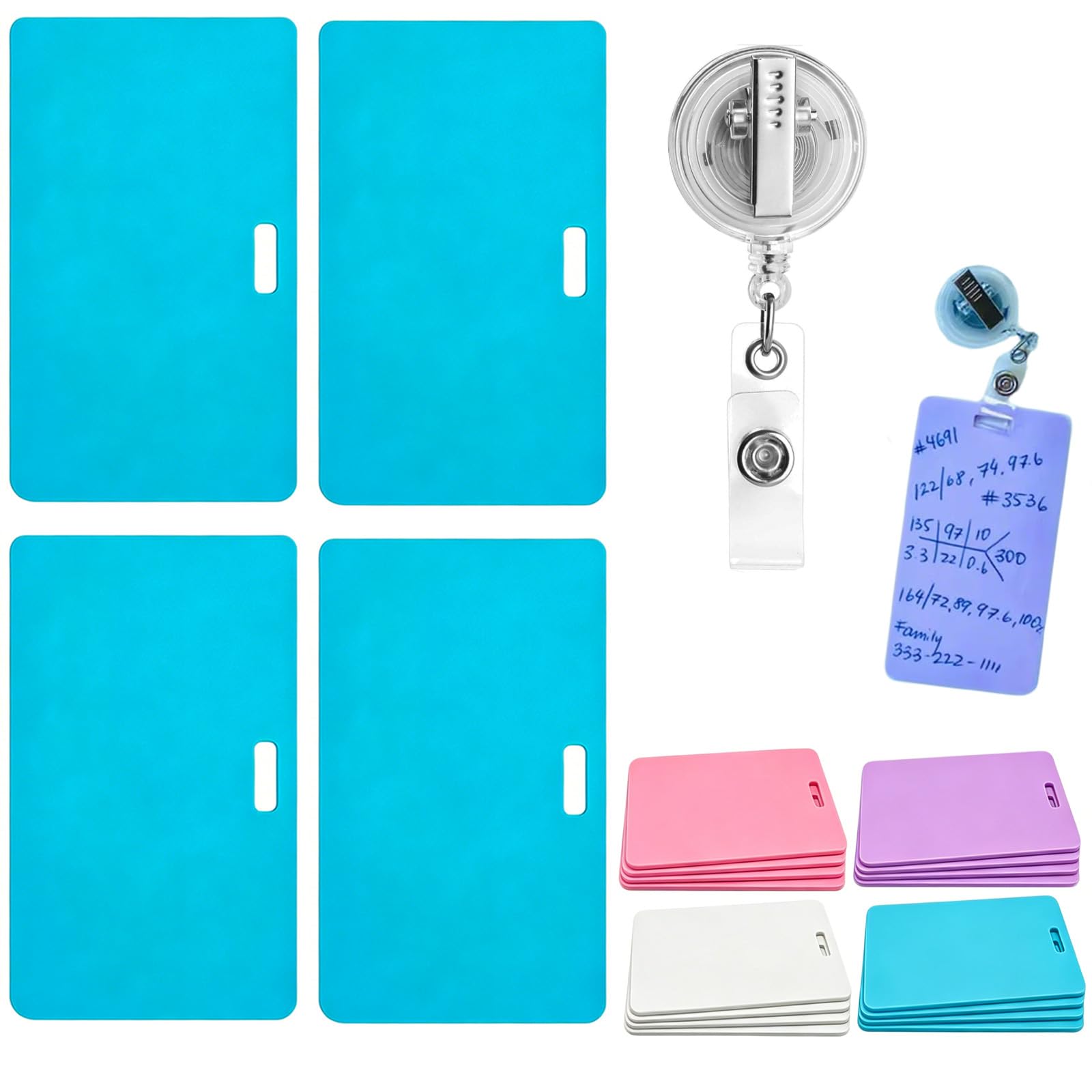 Erasable Badge Sticky Notes, 2026 New Reusable Silicone Vertical Horizontal Badge Buddy, Portable Erasable Badges Notes, Dual-Side Writable, Fade-Proof & No Blur for Nurse Doctor Healthcare (4B-2)