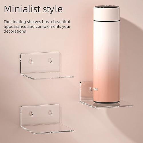 Miniatura 5 de Estantes de pared de acrílico para almacenamiento, estante flotante, estantes de exhibición transparentes, repisas para figuras pop, organizador de