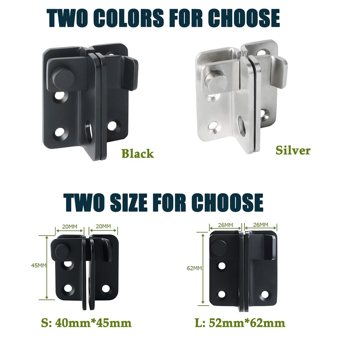 Litensh Shed Lock Gate Lock Gate Latch Padlock Hasp Stainless Steel Flip Door Bolt Latch Lock for Wooden Gates Garden Cupboard Pet Cage Black - Image 3