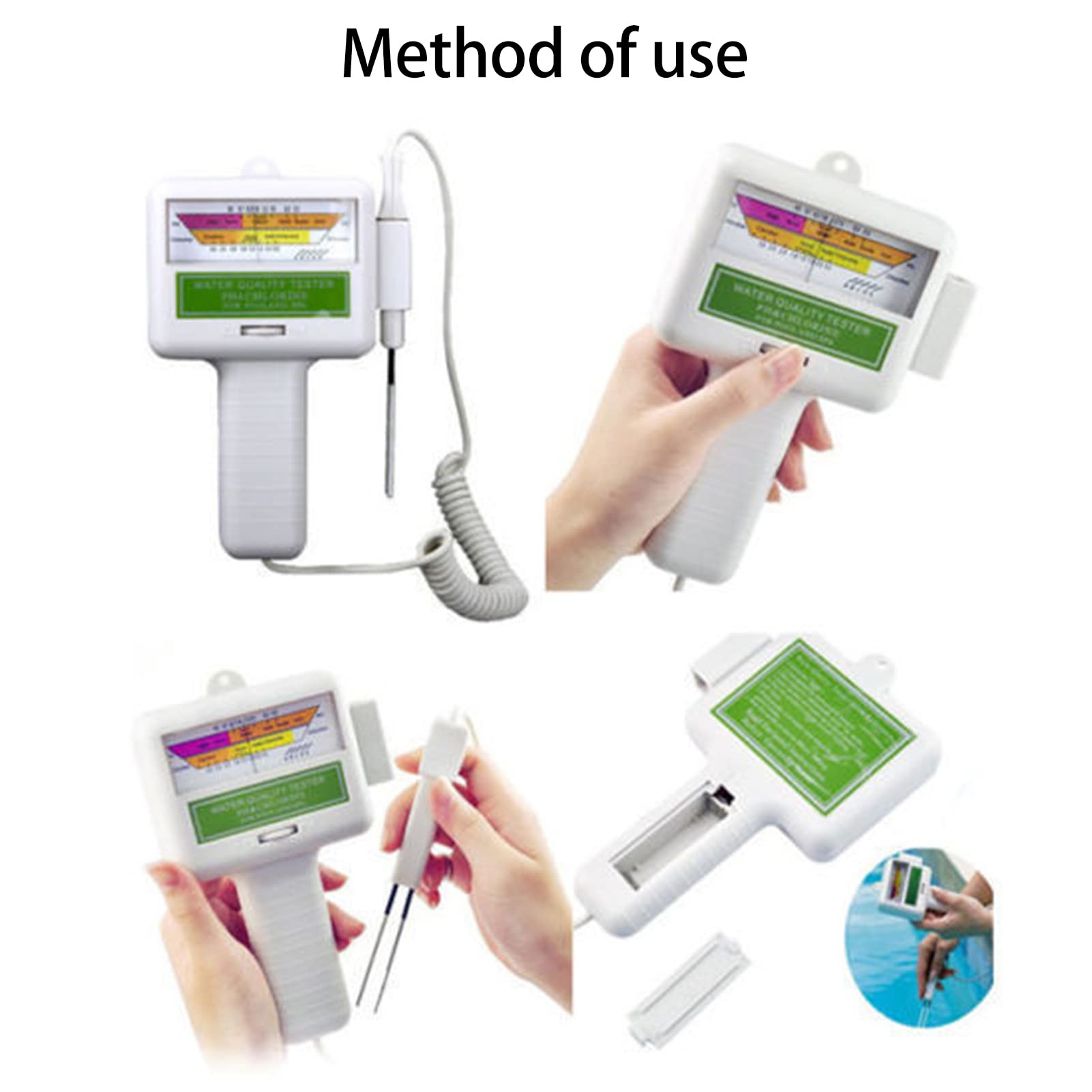 Przenośny cyfrowy tester i analizator jakości wody do pomiaru pH i poziomu chloru resztkowego – Elektroniczny monitor do basenów Spa i wanien z hydromasażem – Kompaktowa obudowa z