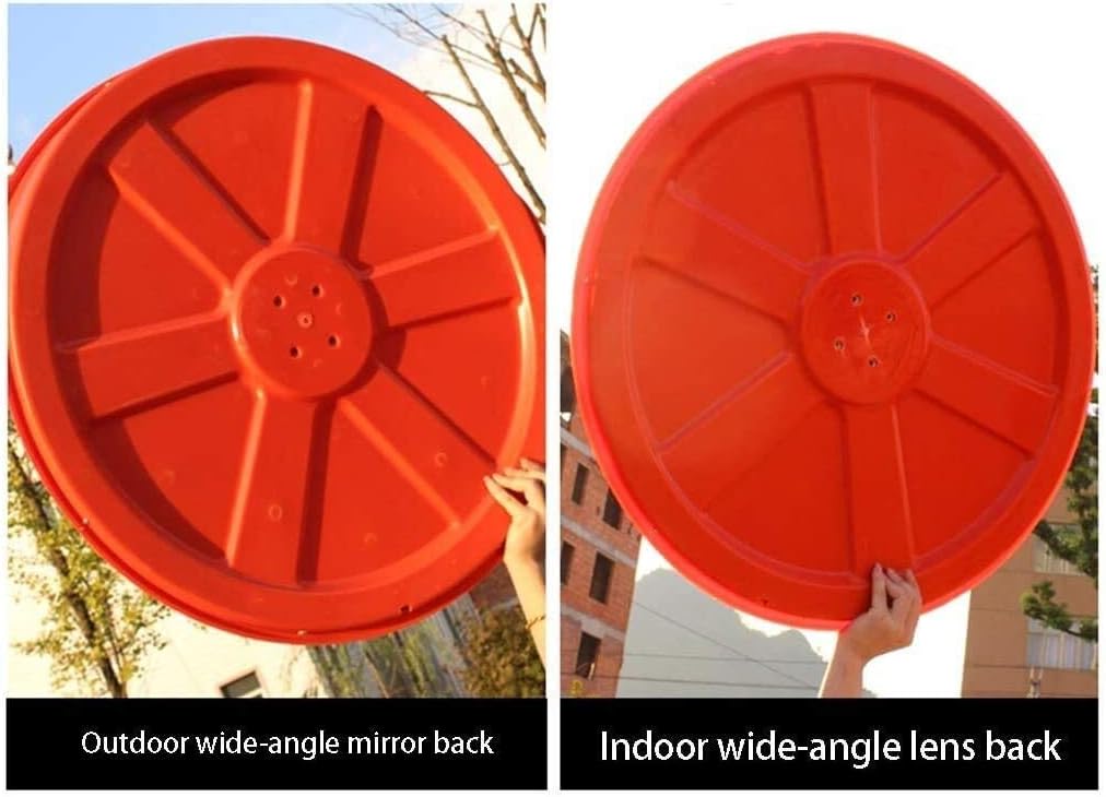 Traffic Mirror Convex Mirror Public Places Convex Safety Mirror Red Rainproof Spherical Mirror Subway Safety Mirror Diameter: 80CM Safety