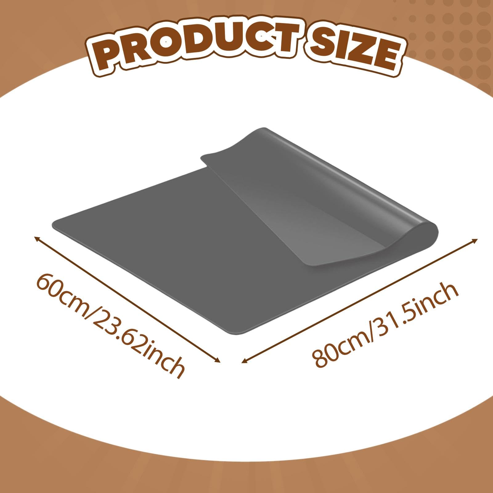 Tapis de Travail Lavable et Résistant à La Chaleur, En Silicone, Idéal pour Les Projets de Loisirs Créatifs à La Maison, Gris 80 Cmx60 Cm