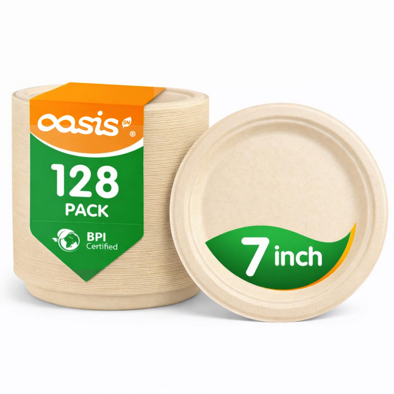 OasisSN 7 inch compostable plates