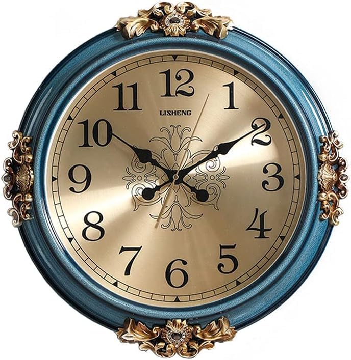 Horloge murale en plastique style européen de 20 pouces pour salon et chambre