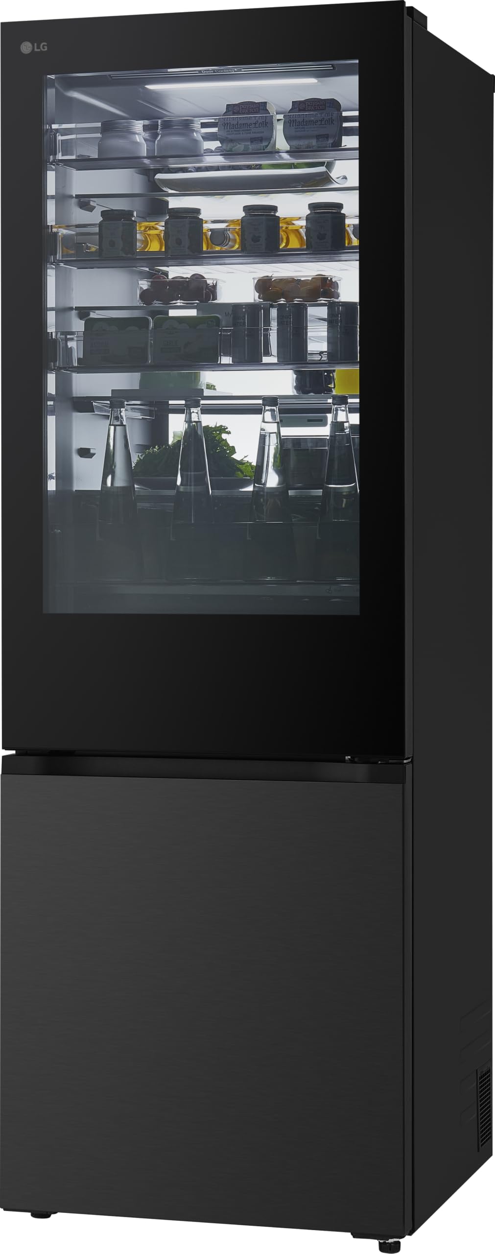 LG GBGW92GCEV Fit&Max Kühl-/Gefrierkombination (465 L, Energieklasse C) vollintegrierbar oder freistehend mit InstaView, FRESHConverter+, Total No Frost, MyBox, Schwarz