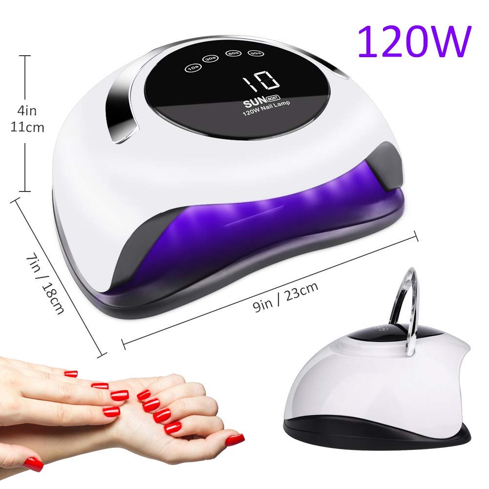 Lámpara UV De Secador De Uñas 120W Para Uñas De Gel Con Temporizador 10/30/60 / 99s, Sensor Automático, Pantalla LCD, Herramientas Para Uñas Y Uñas De Los Pies