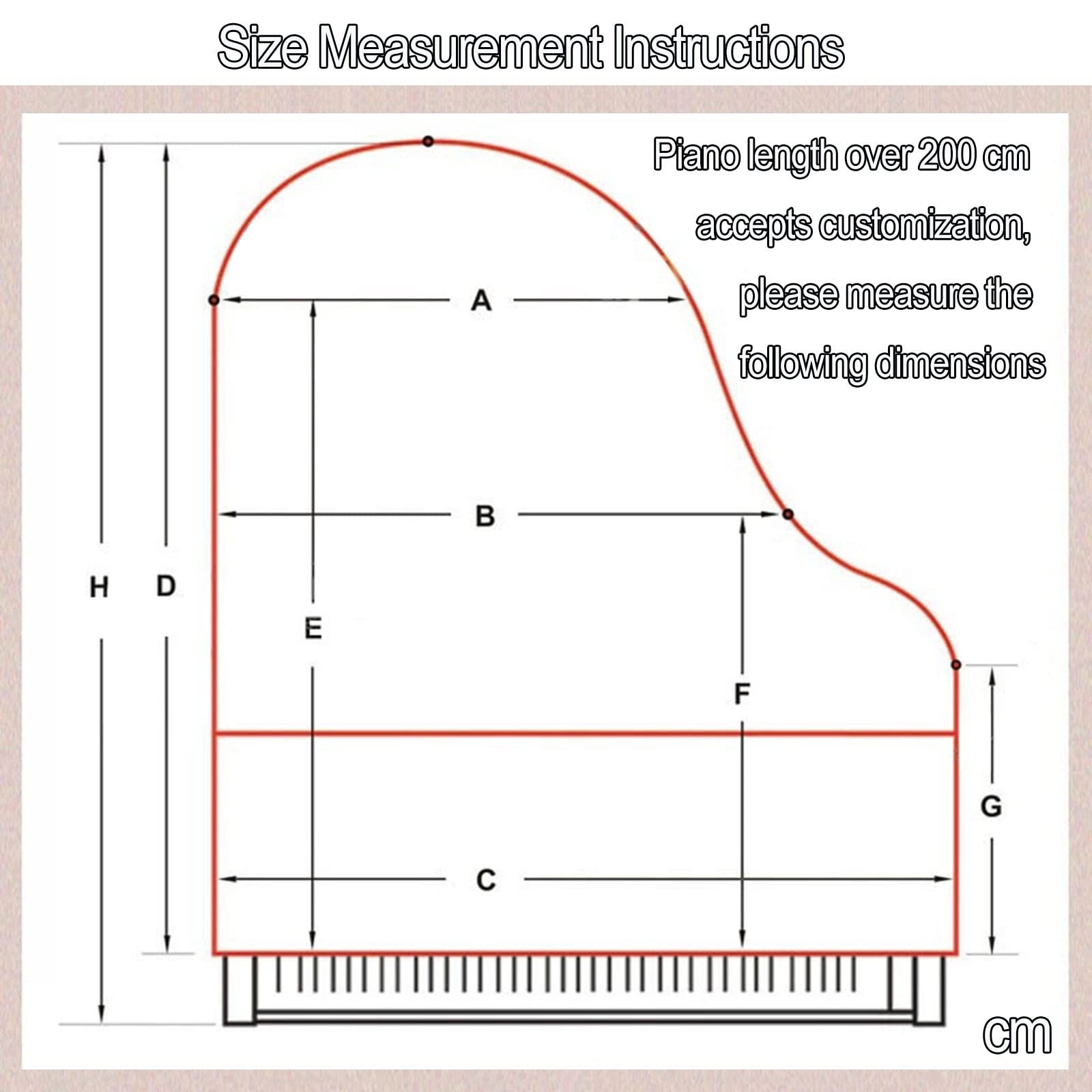 Klavierabdeckung, Verdickte Flügel-Vollabdeckung – Staubdichte Flügelabdeckung, Verdickte Dose Nach Maß, Doppellagig, Verdickt, Wasserdicht Für Klavierabdeckung/a/200Cm+/79In+