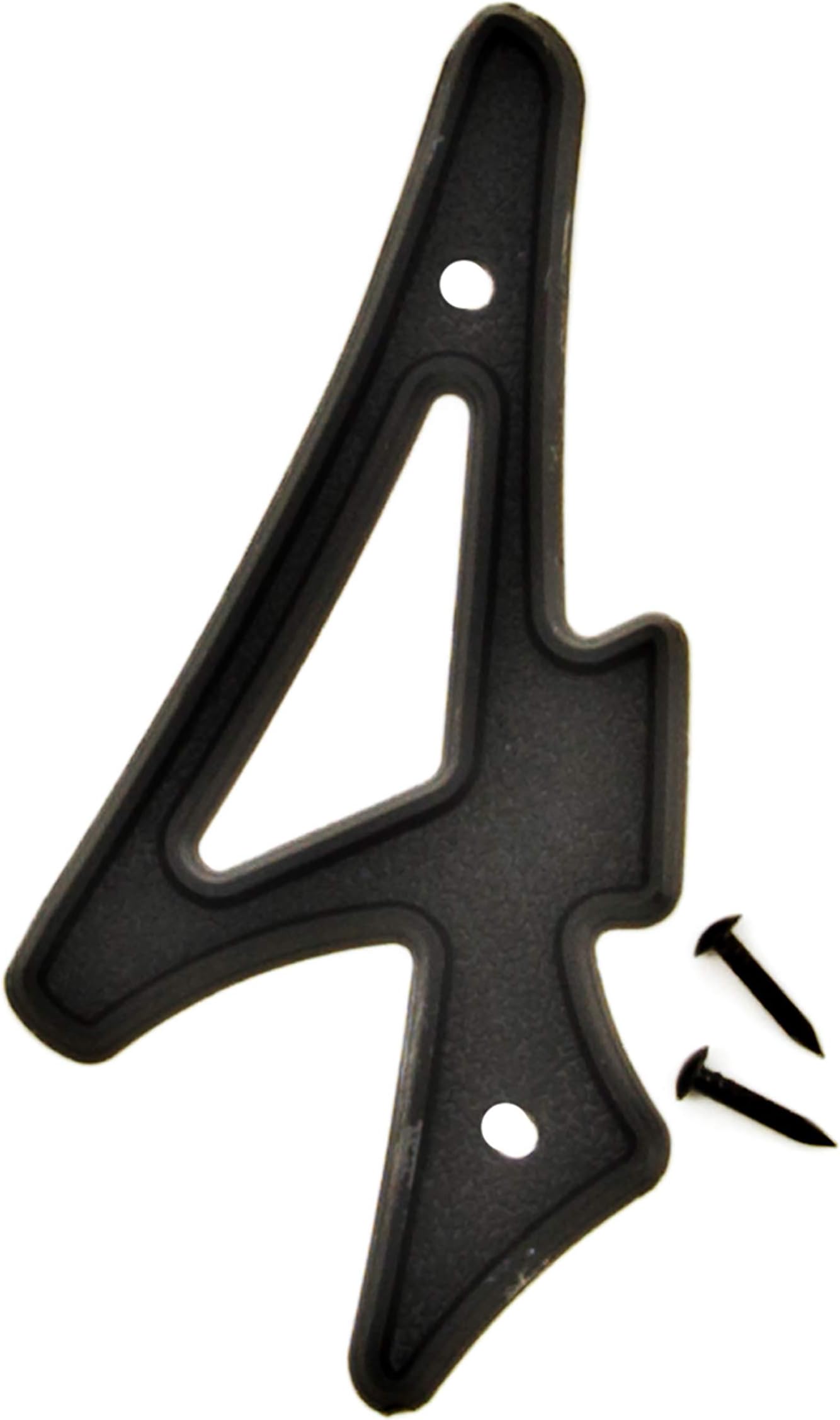 Hy-Ko 4” Classic Black Reflective Plastic House Number, Modern Raised Numbers for Exterior House, Durable Convenient Marking for Home Address with Included Mounting Hardware for Simple Installation