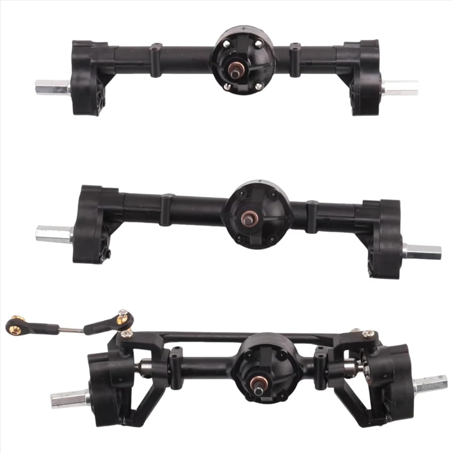 RCカーのフロントリアアクスル Compatible With WPL B16 B36 6X6 6WD 1/16 RCカーアップグレ