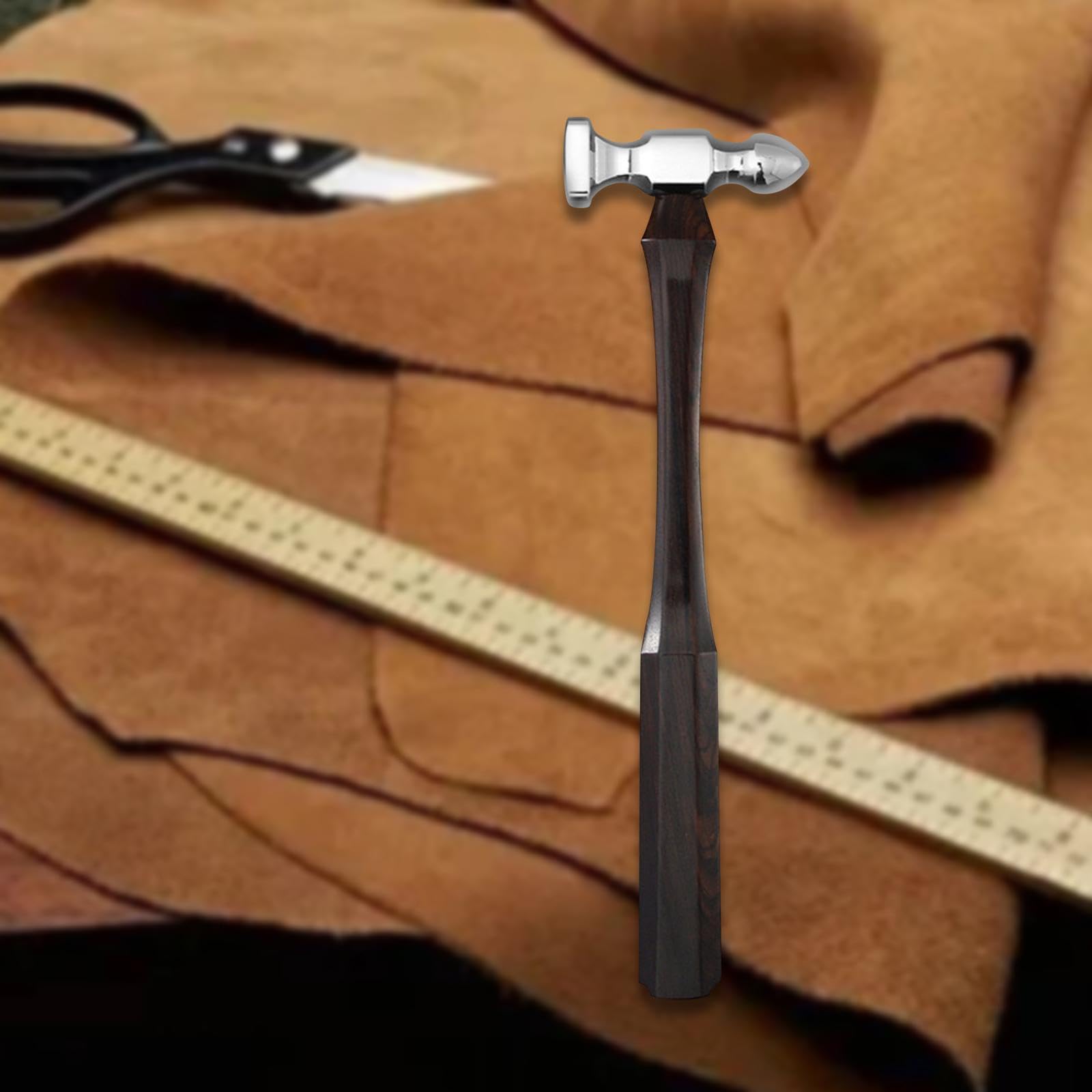 Martillo para Trabajar, Herramienta para Trabajos en Cuero, Mazo para Tallar, Martillo con Mango de Acero Inoxidable Y Madera para Proyectos, Estilo B